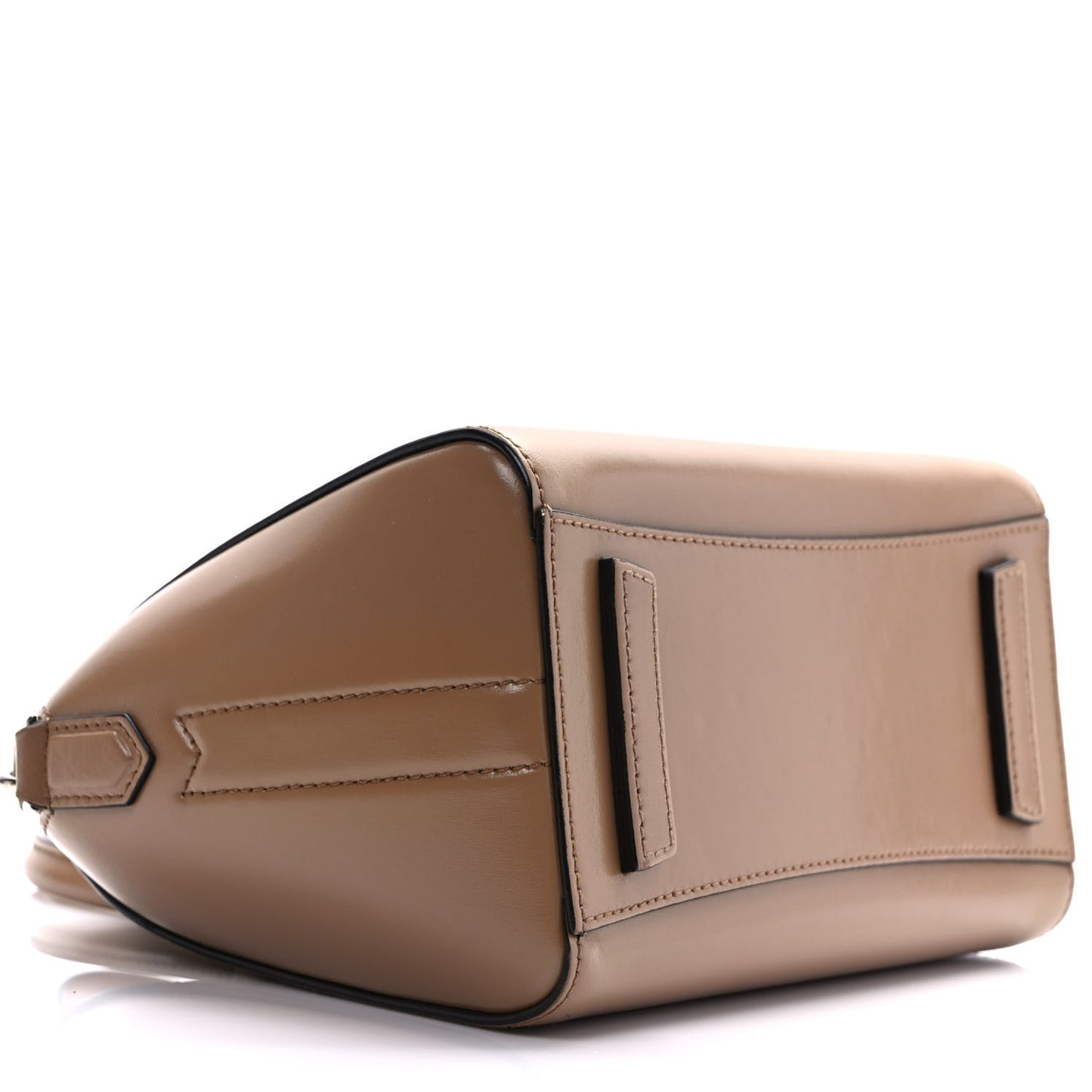 Shiny Lord Calfskin Mini Antigona Dark Beige