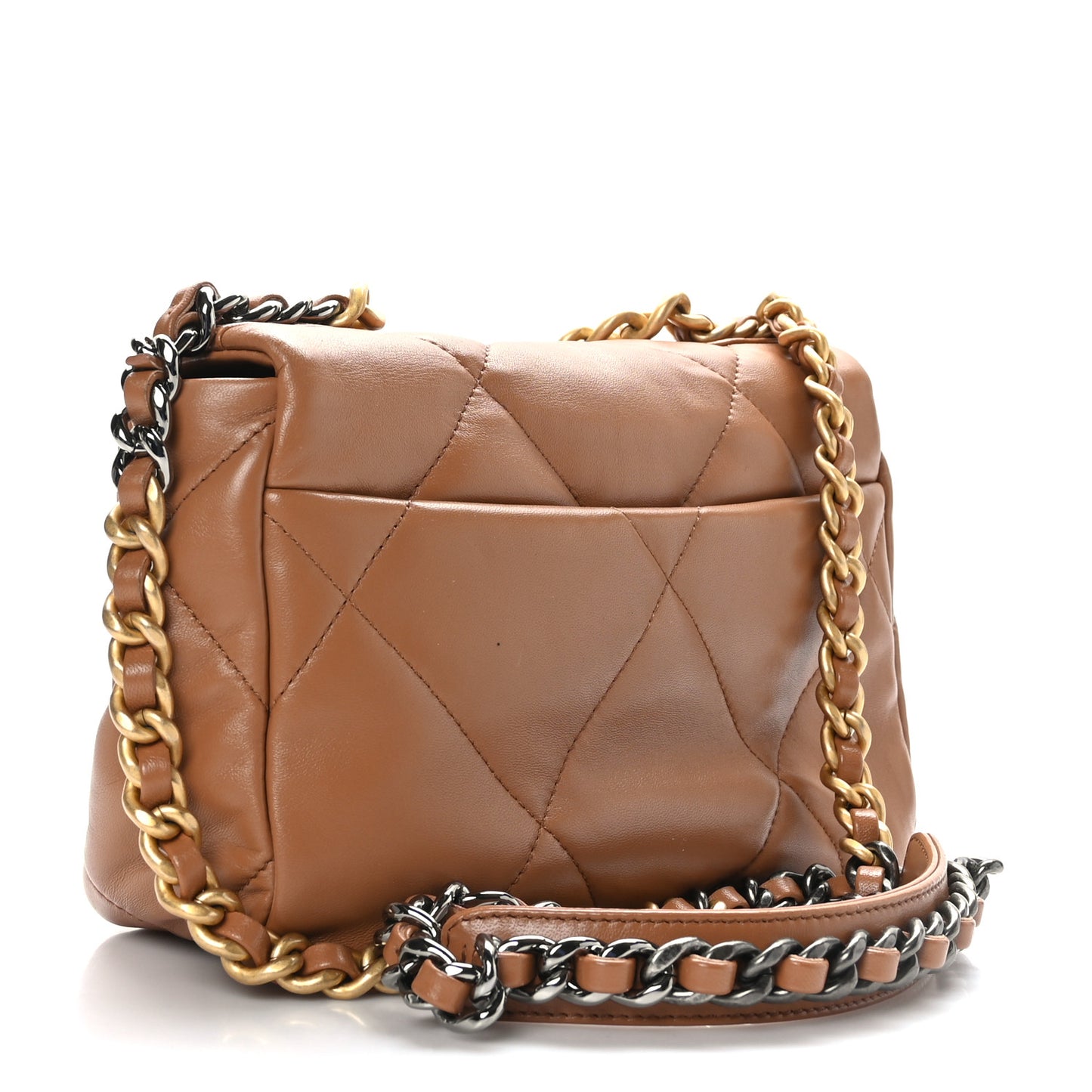 Lambskin Quilted Medium Chanel 19 Flap Brown