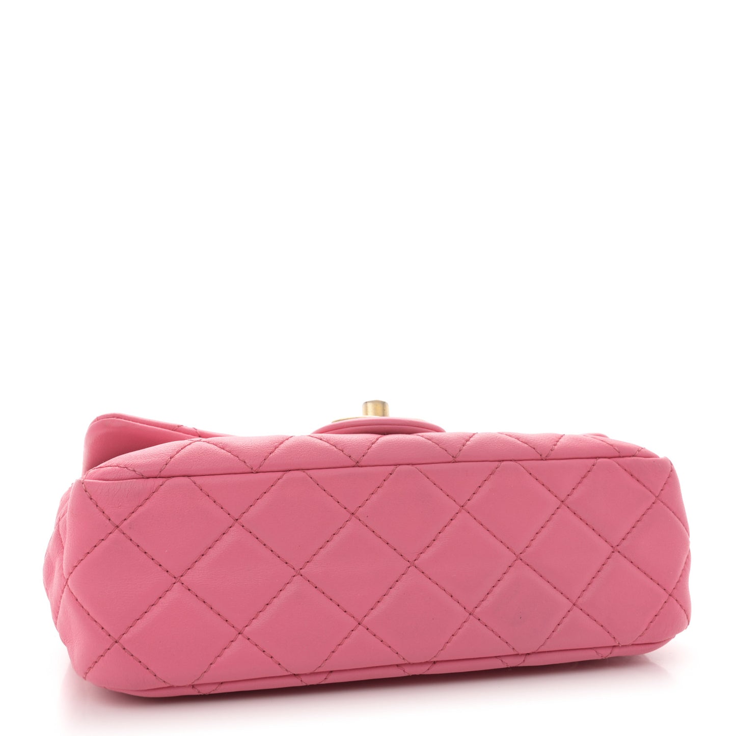 Lambskin Resin Quilted Mini Rectangular Pearl Samba Flap Pink