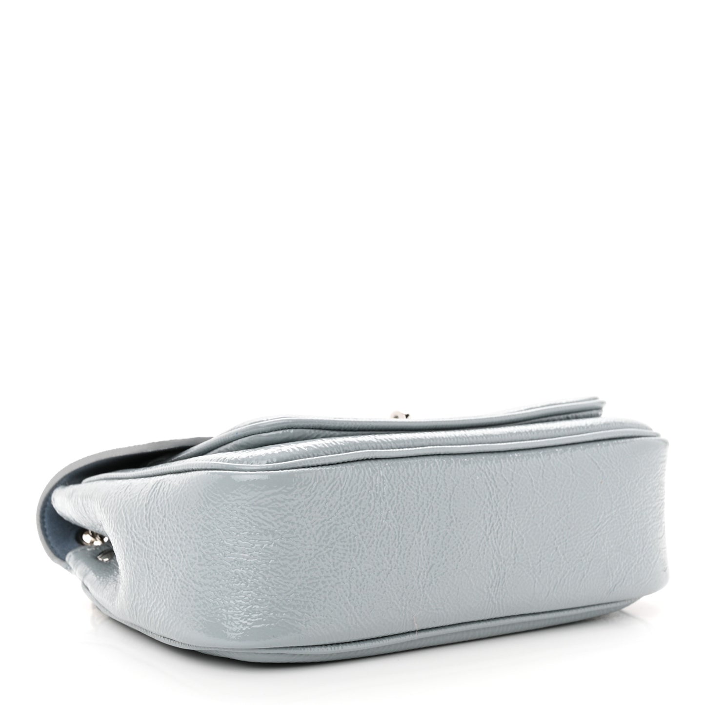 Spongy Patent Calfskin Small Darley Shoulder Bag Cloud Blue