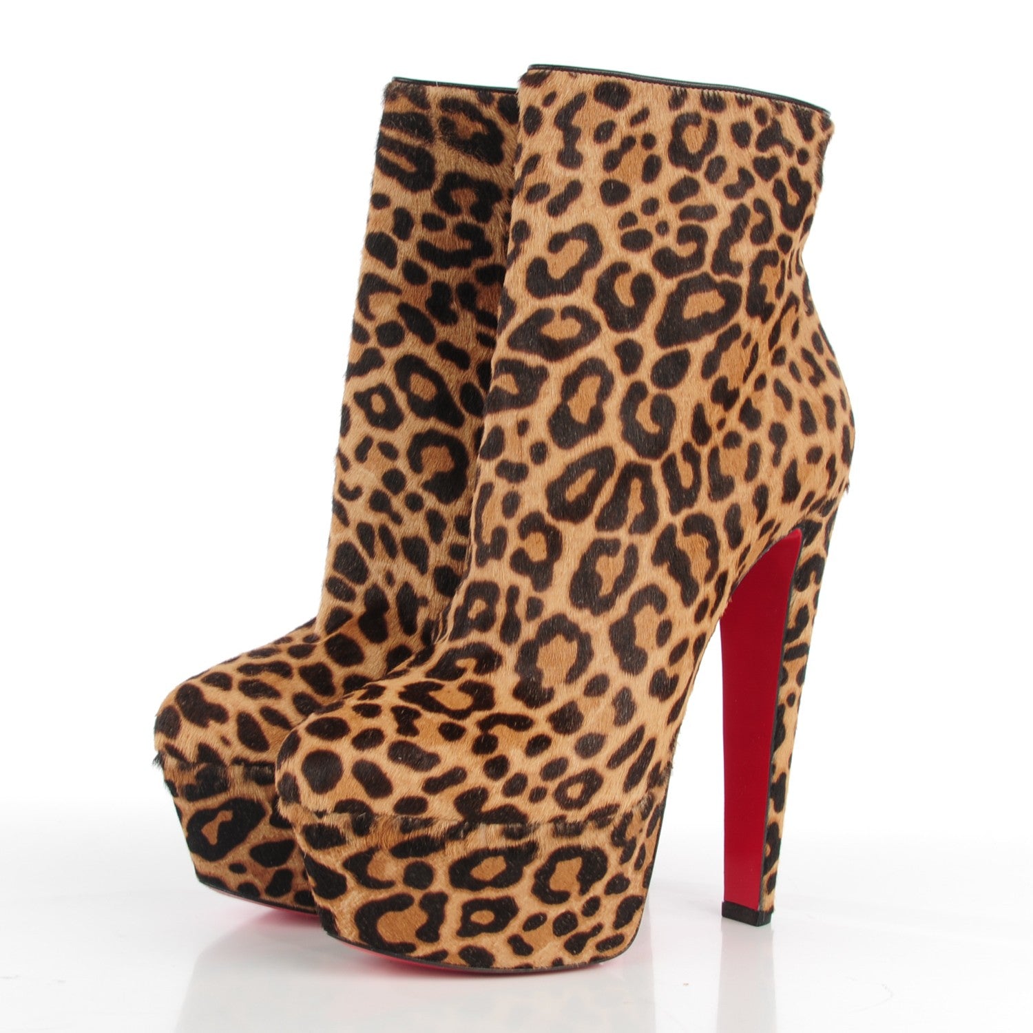 Christian Louboutin Calf Hair Leopard Print Fierce 160 Ankle Boots 39 Brown 5 of 11