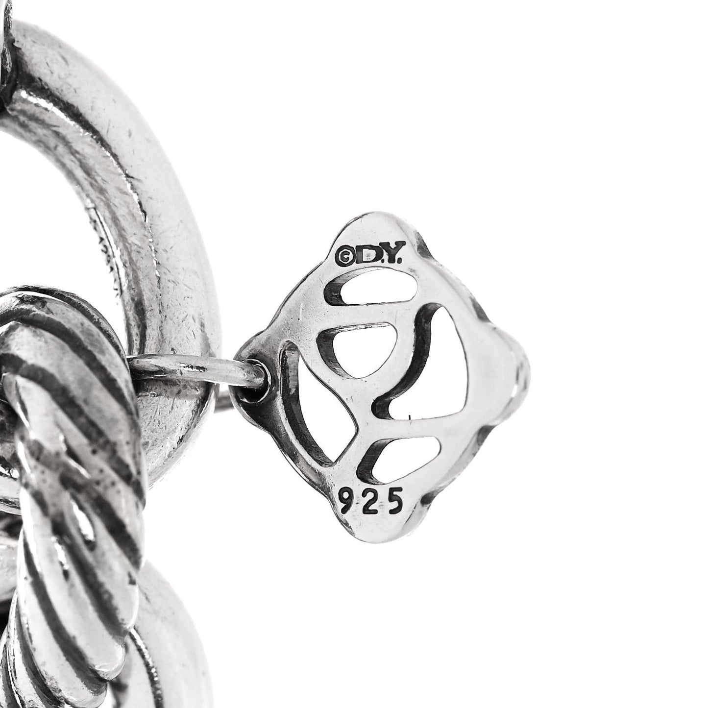 Sterling Silver Diamond 15mm Large Oval Link Bracelet