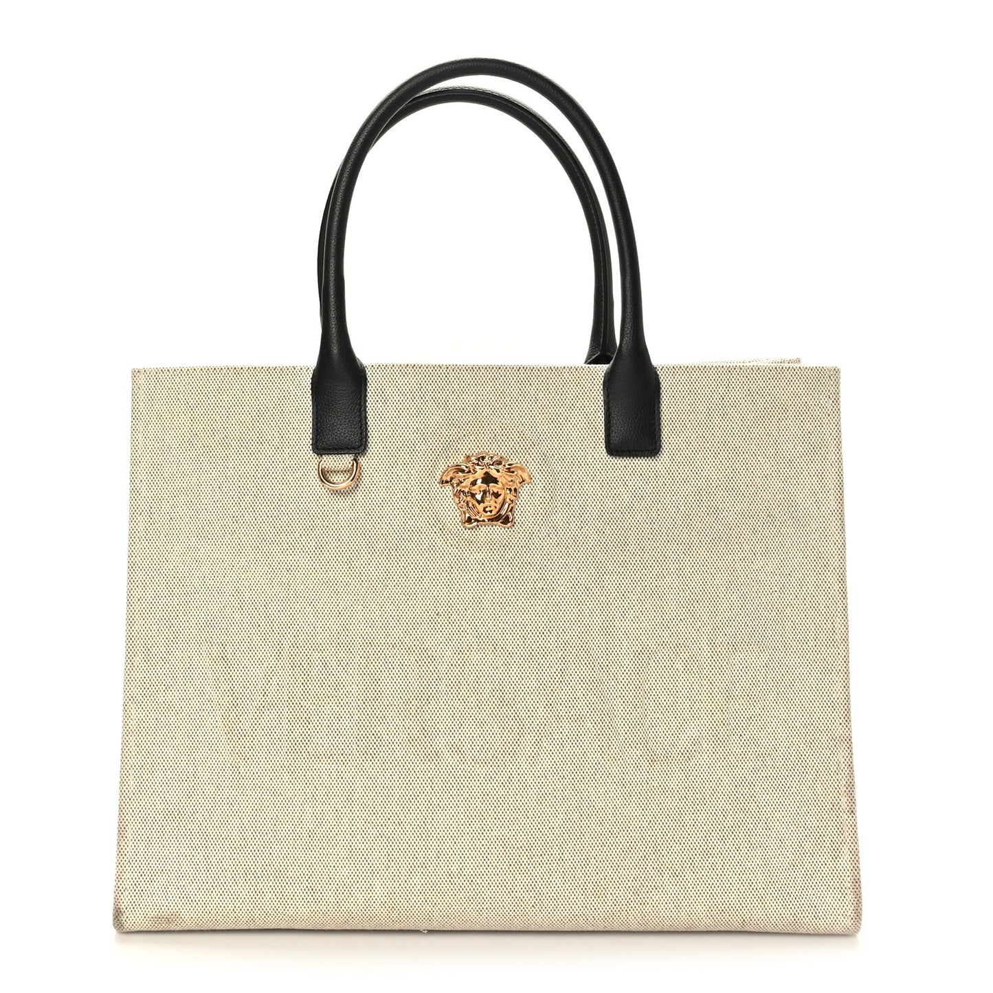 Canvas Calfskin La Medusa Tote Bag Beige