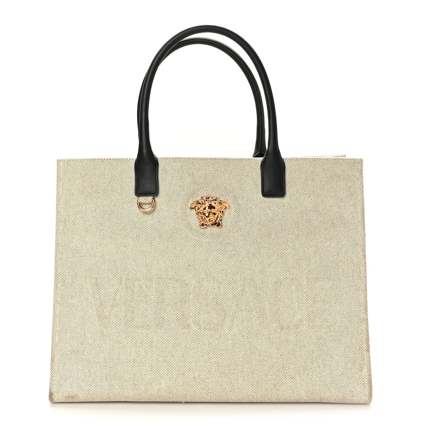 Versace Canvas Calfskin La Medusa Tote Bag Beige 1 of 10