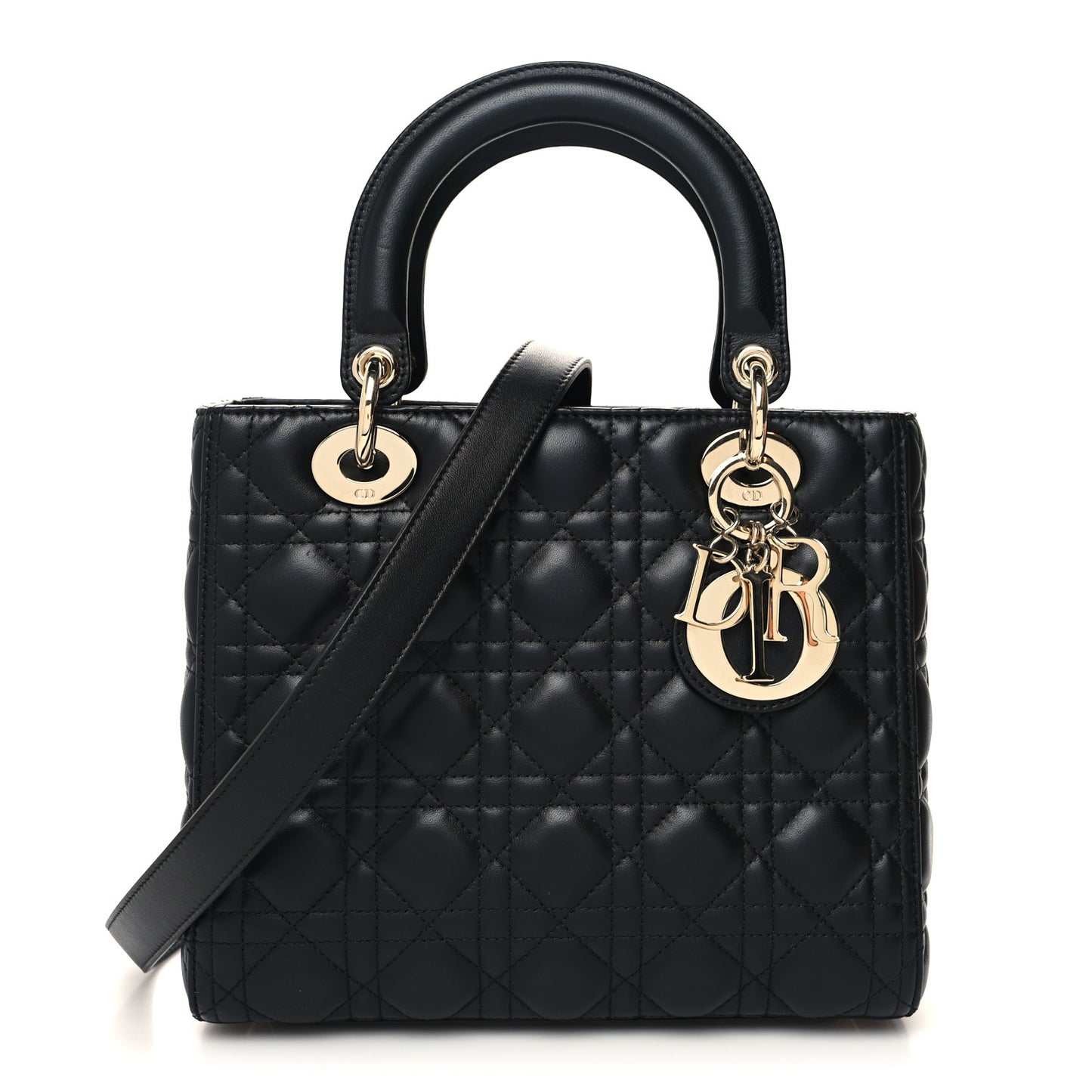 Lambskin Cannage Medium Lady Dior Black