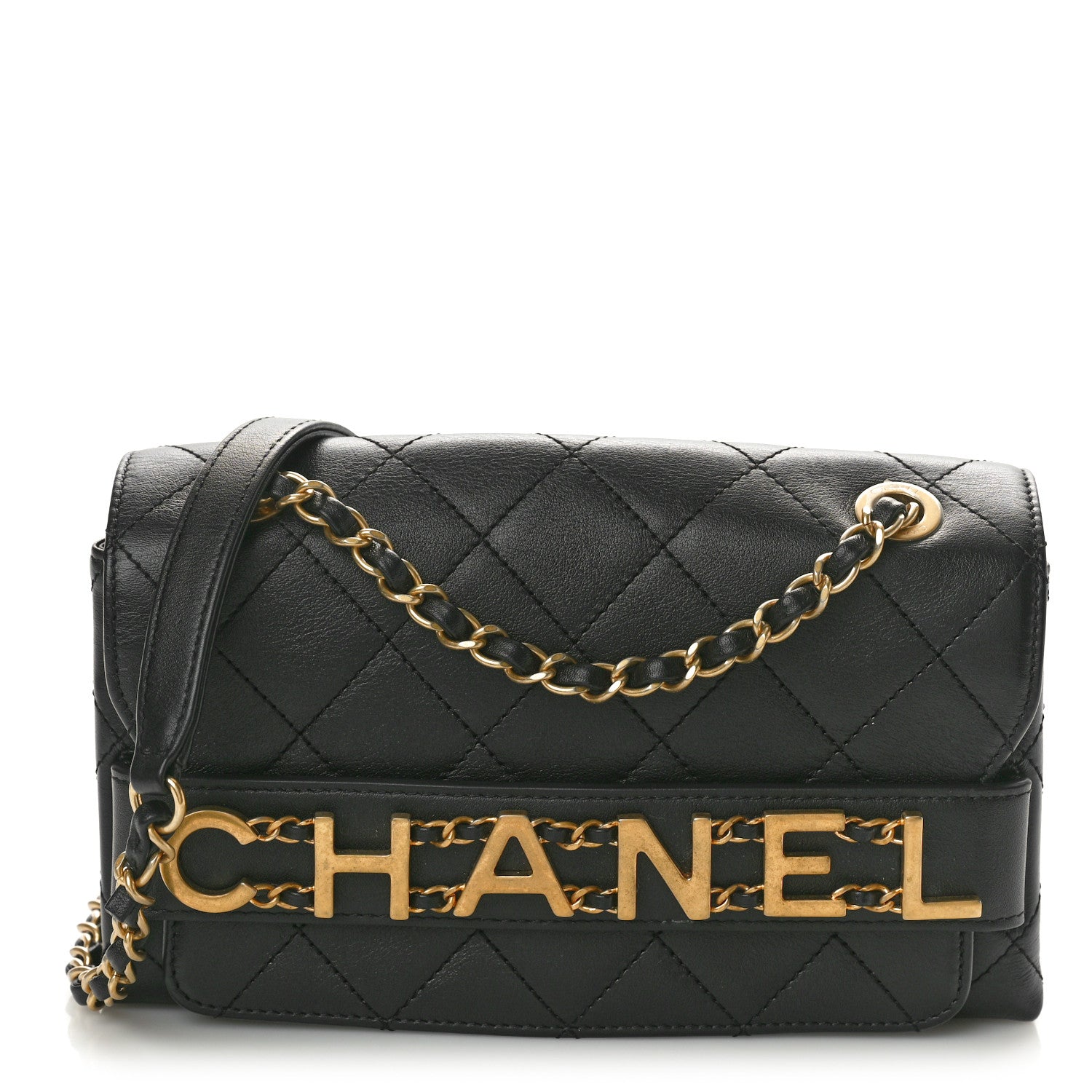 Chanel Calfskin Quilted Small Enchained Flap Black 1 of 9