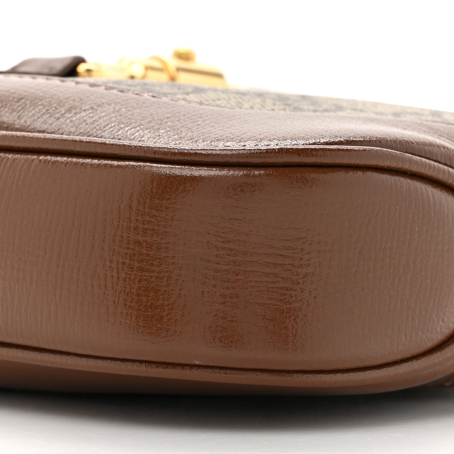 GG Supreme Monogram Azalea Calfskin Web Mini Jackie 1961 Hobo Beige Ebony Brown Sugar