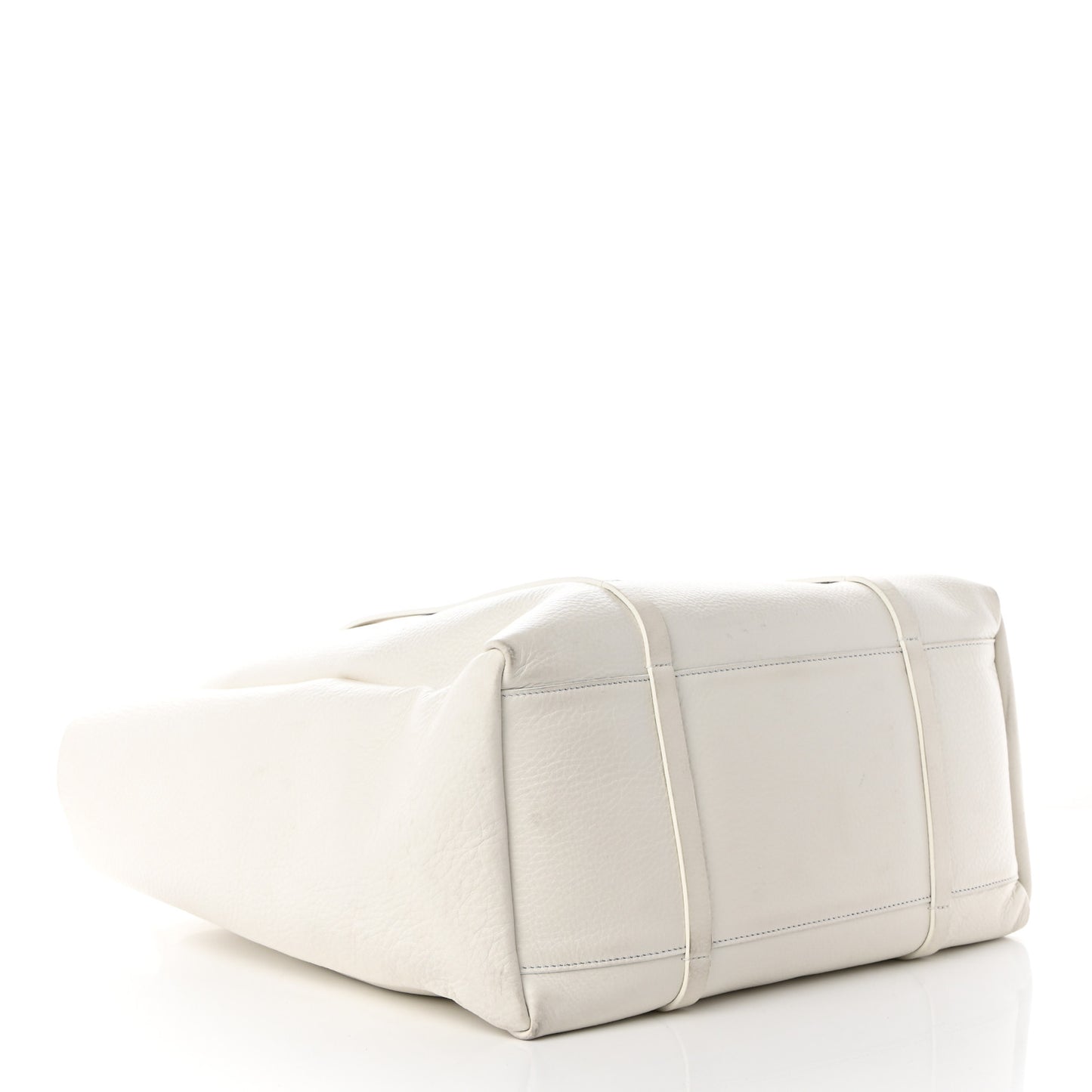 Smooth Calfskin Double Sided Medium Everyday Tote Optic White Black