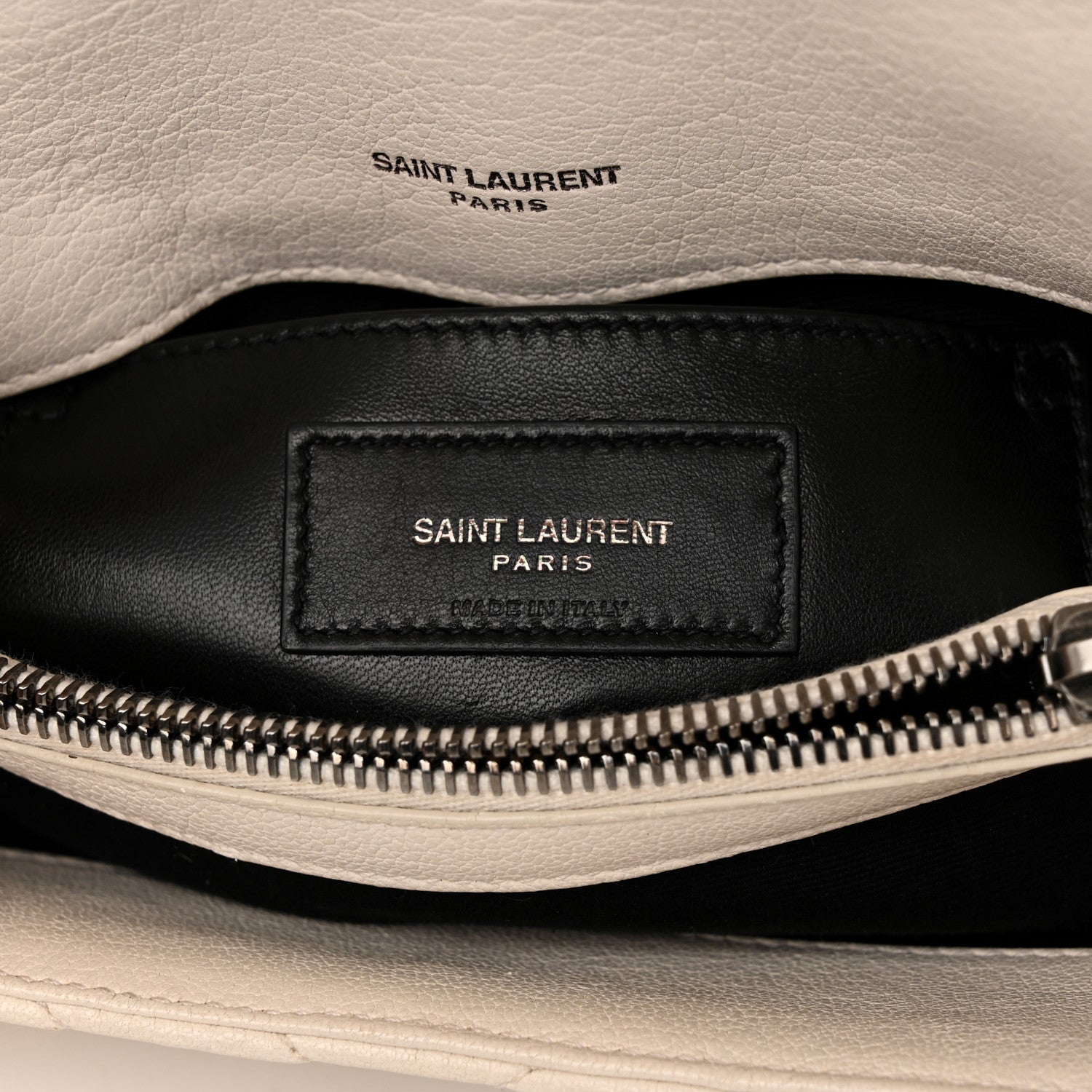 Saint Laurent Sheepskin Matelasse Chevron Monogram Medium College Bag Dove White 6 of 13