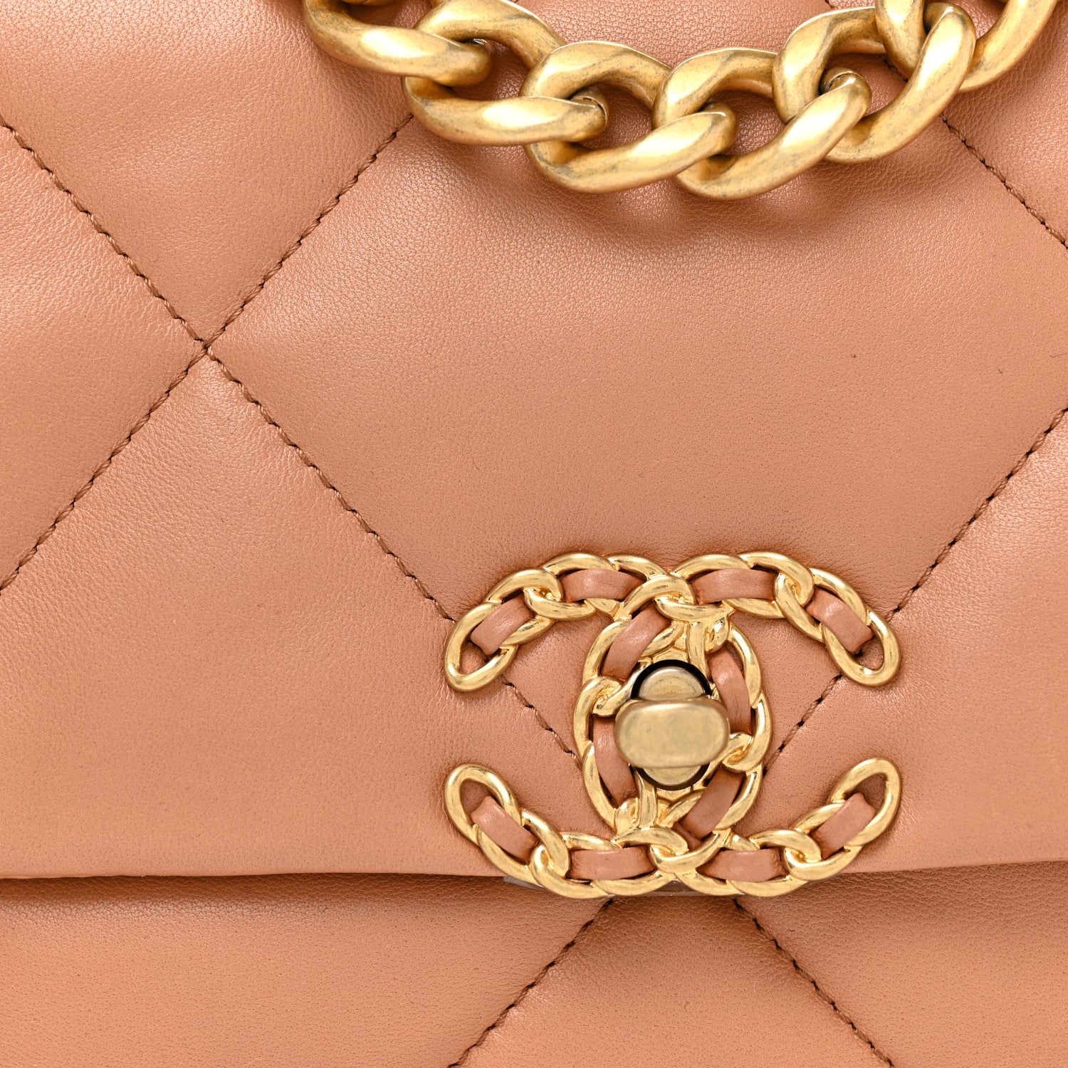 Chanel Lambskin Quilted Medium Chanel 19 Flap Brown 8 of 13