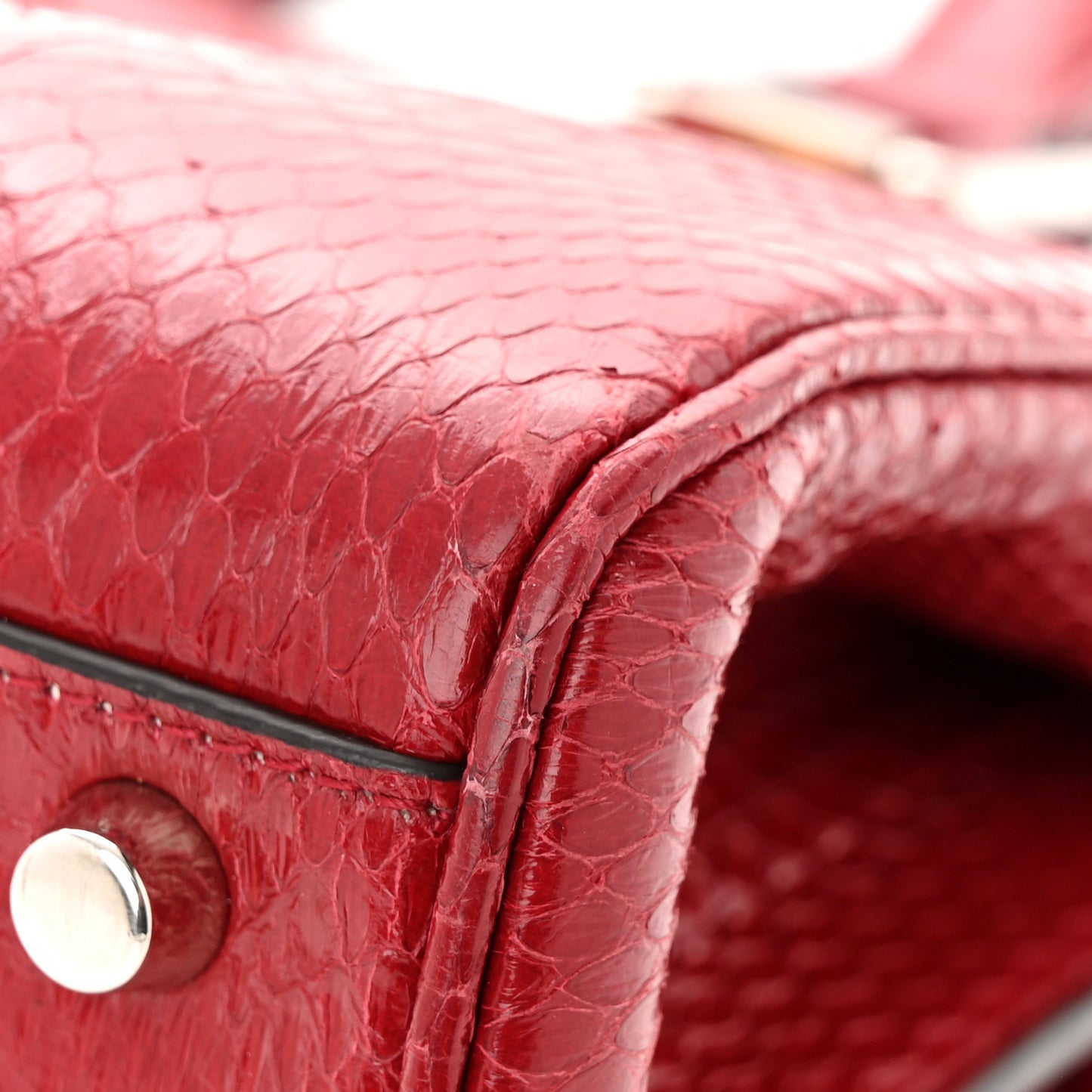 Snakeskin Small Zumi Top Handle Bag Romantic Cerise