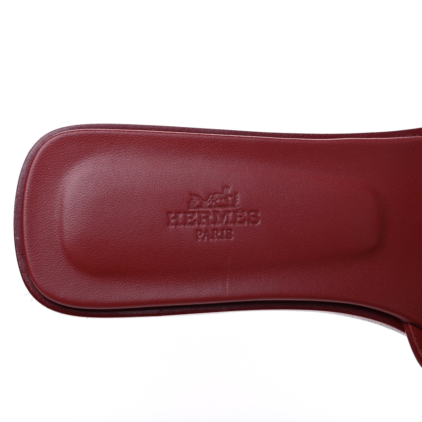 Calfskin Oran Sandals 38.5 Rouge Tomette