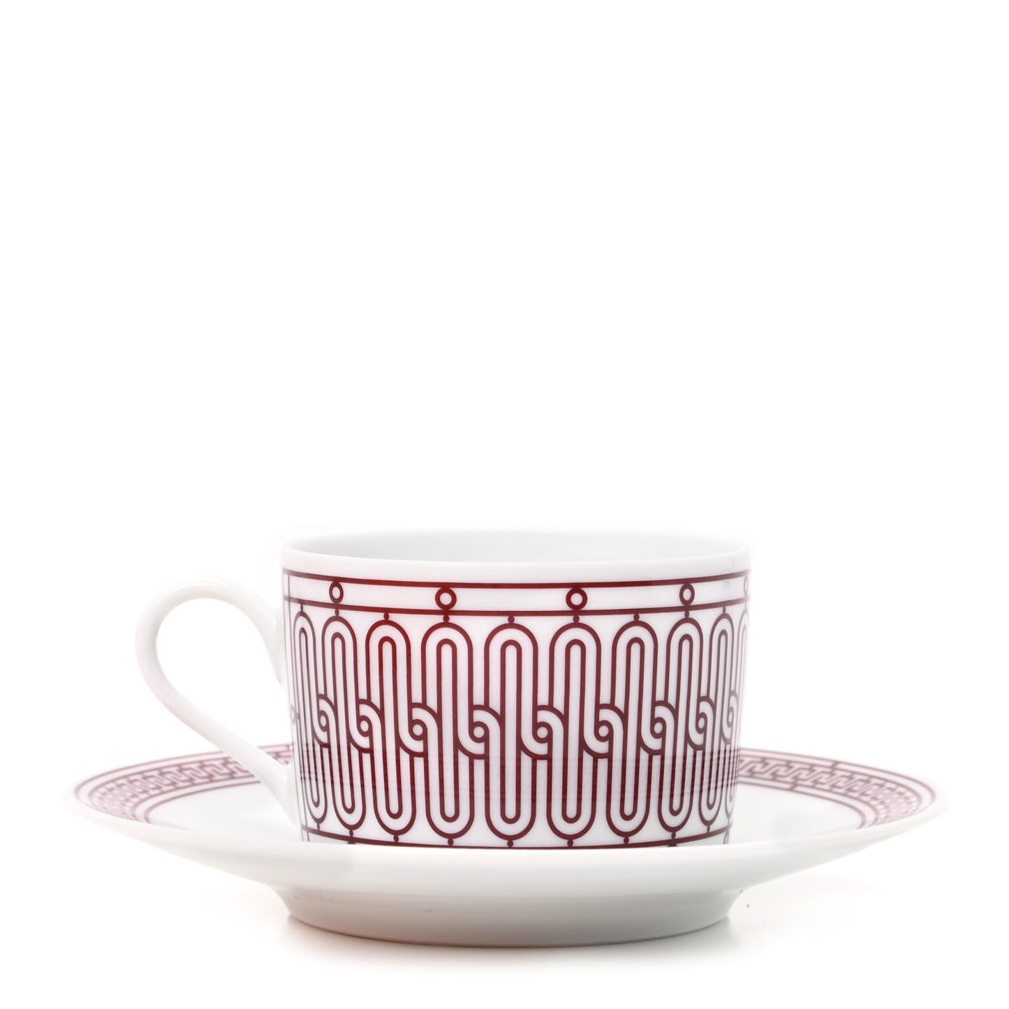 Porcelain H Deco Tea Cup And Saucer Rouge