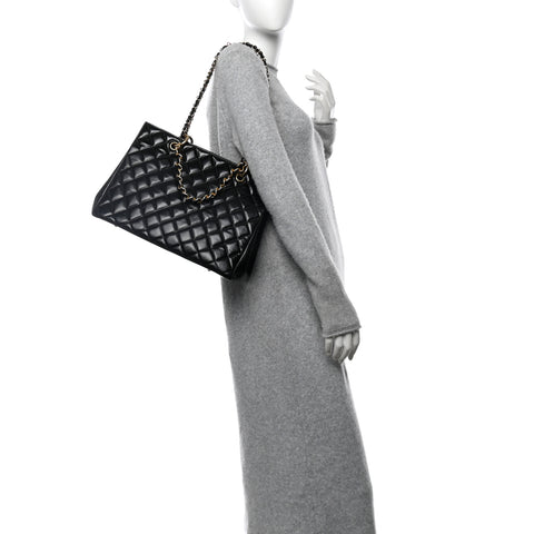 Patent Quilted Grand Shopping Tote GST Black