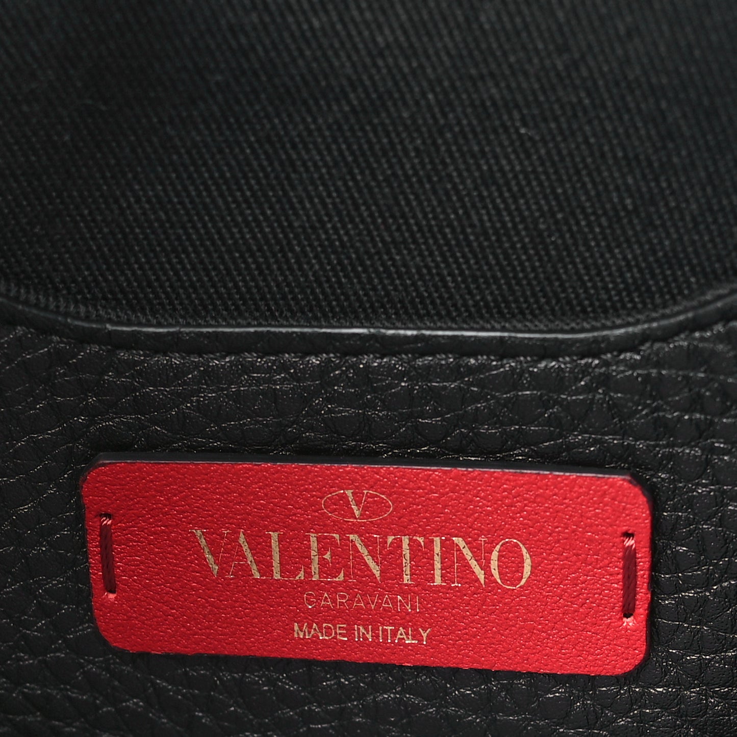 Grainy Calfskin Rockstud Belt Bag Black