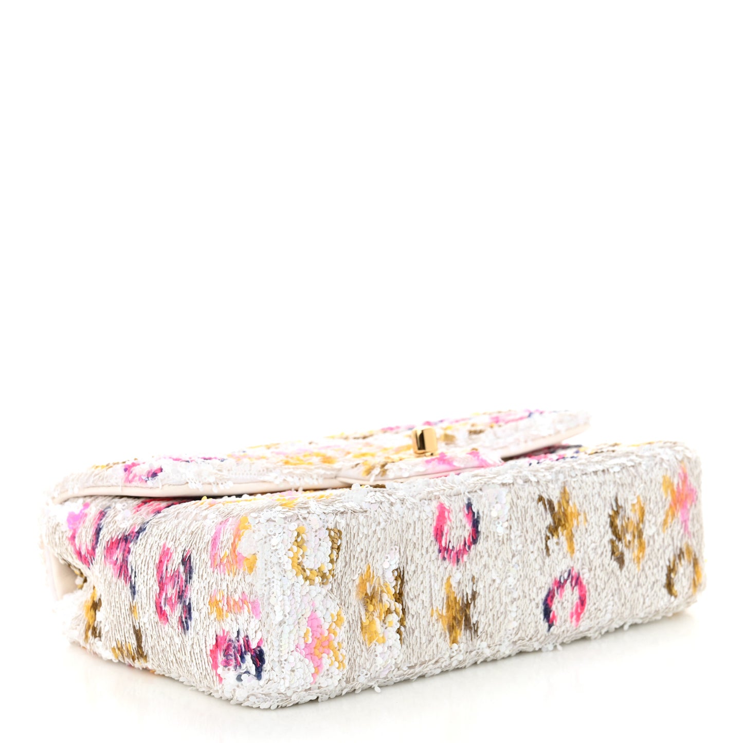 Sequin Logo Mini Rectangular Flap White Multicolor White Multicolor