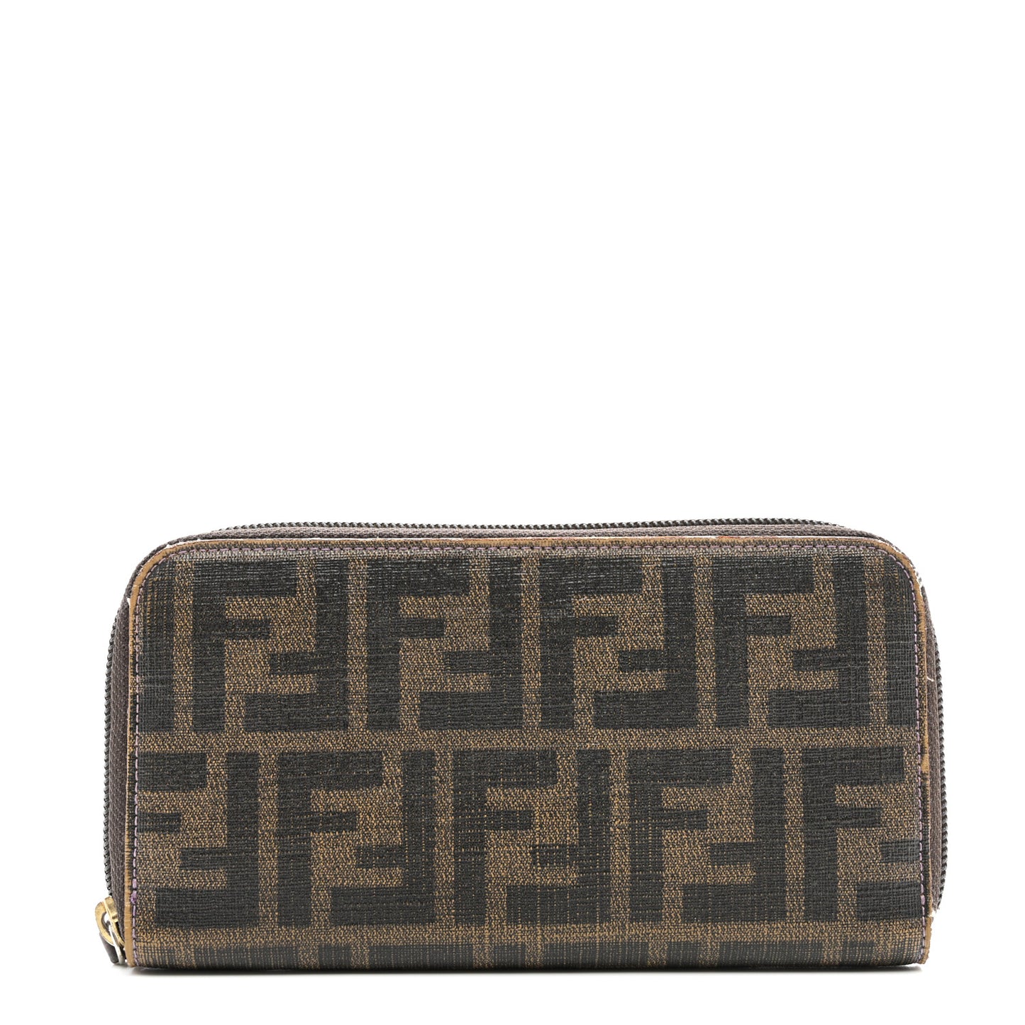 Zucca Spalmati Vitello Elite Zip Around Wallet Tobacco Viola