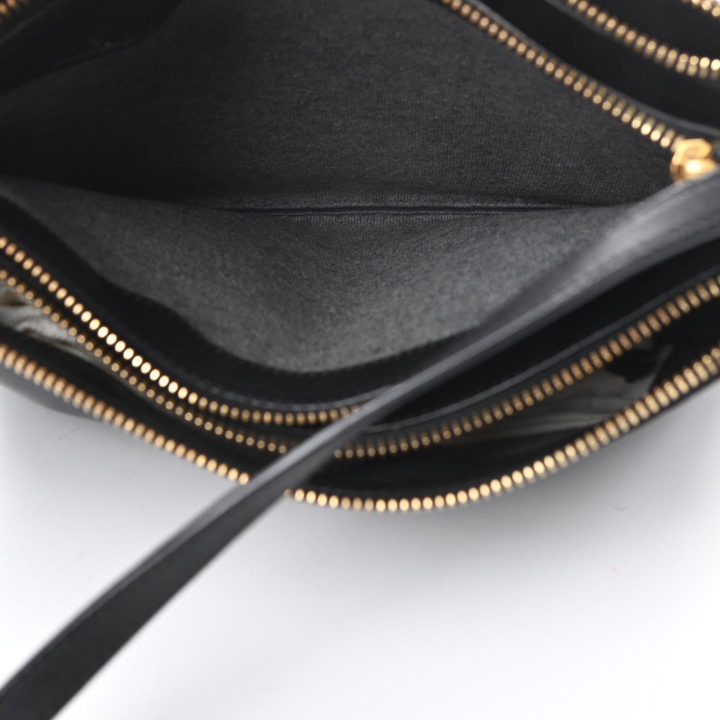Goatskin Large Trio Crossbody Bag Black