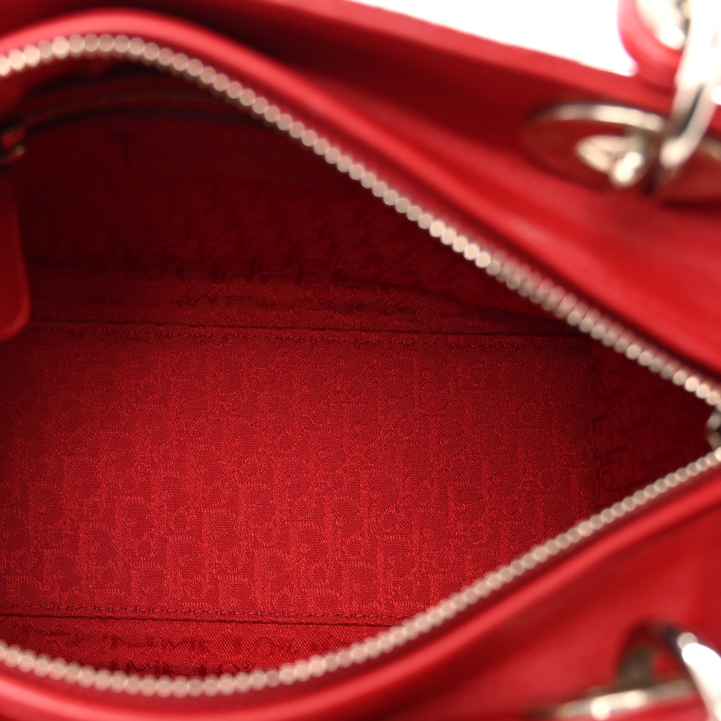 Lambskin Cannage Medium Lady Dior Red