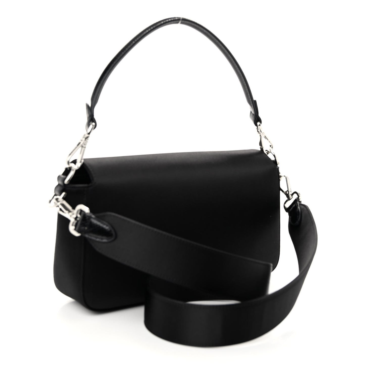 Satin Karung Crystal Baguette Black