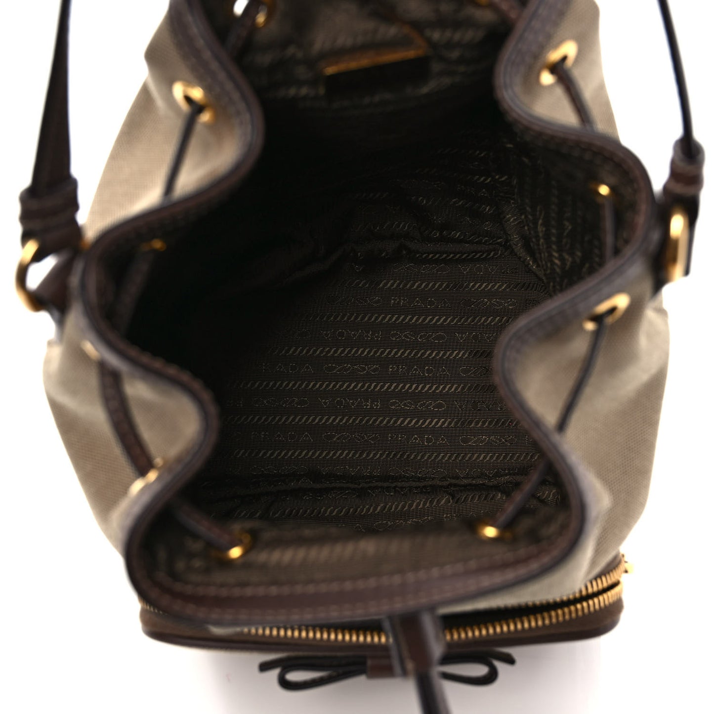 Jacquard Logo Mini Bucket Crossbody Bag Corda Bruciato