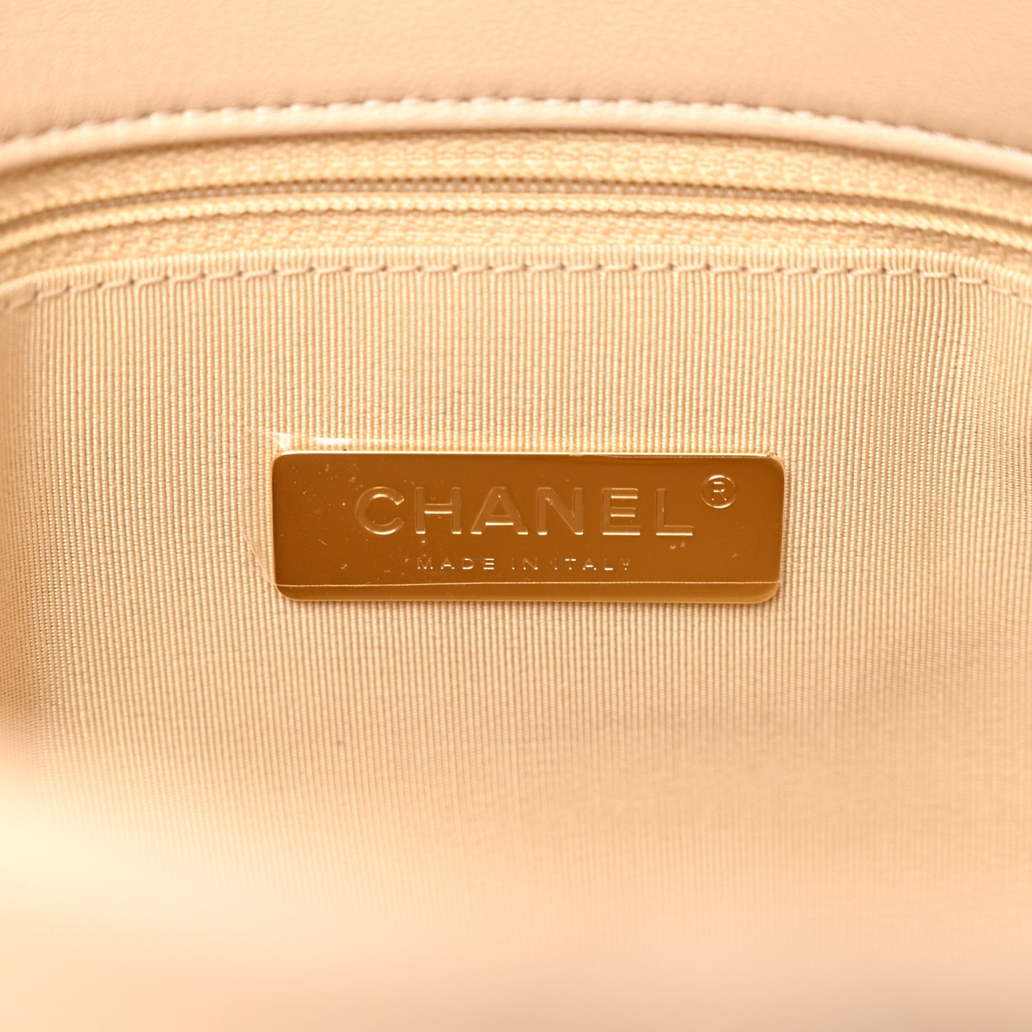 Lambskin Quilted Large Chanel 19 Flap Beige