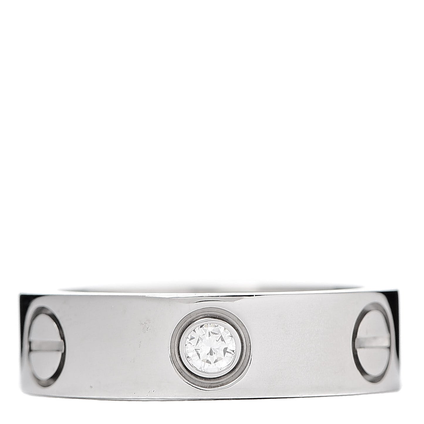 18K White Gold 3 Diamond 5.5mm LOVE Ring 50 5.25