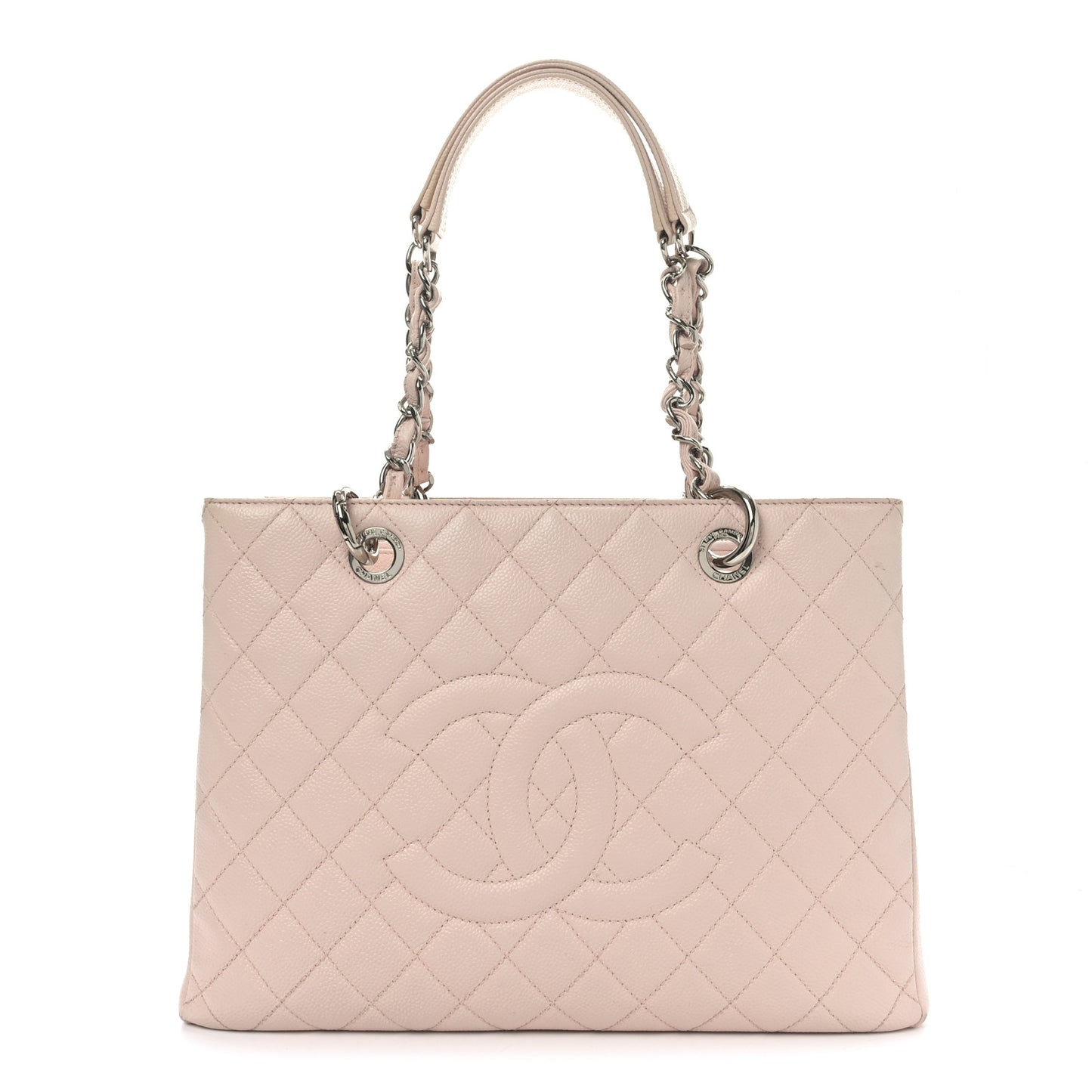 Caviar Quilted Grand Shopping Tote GST Rose Clair