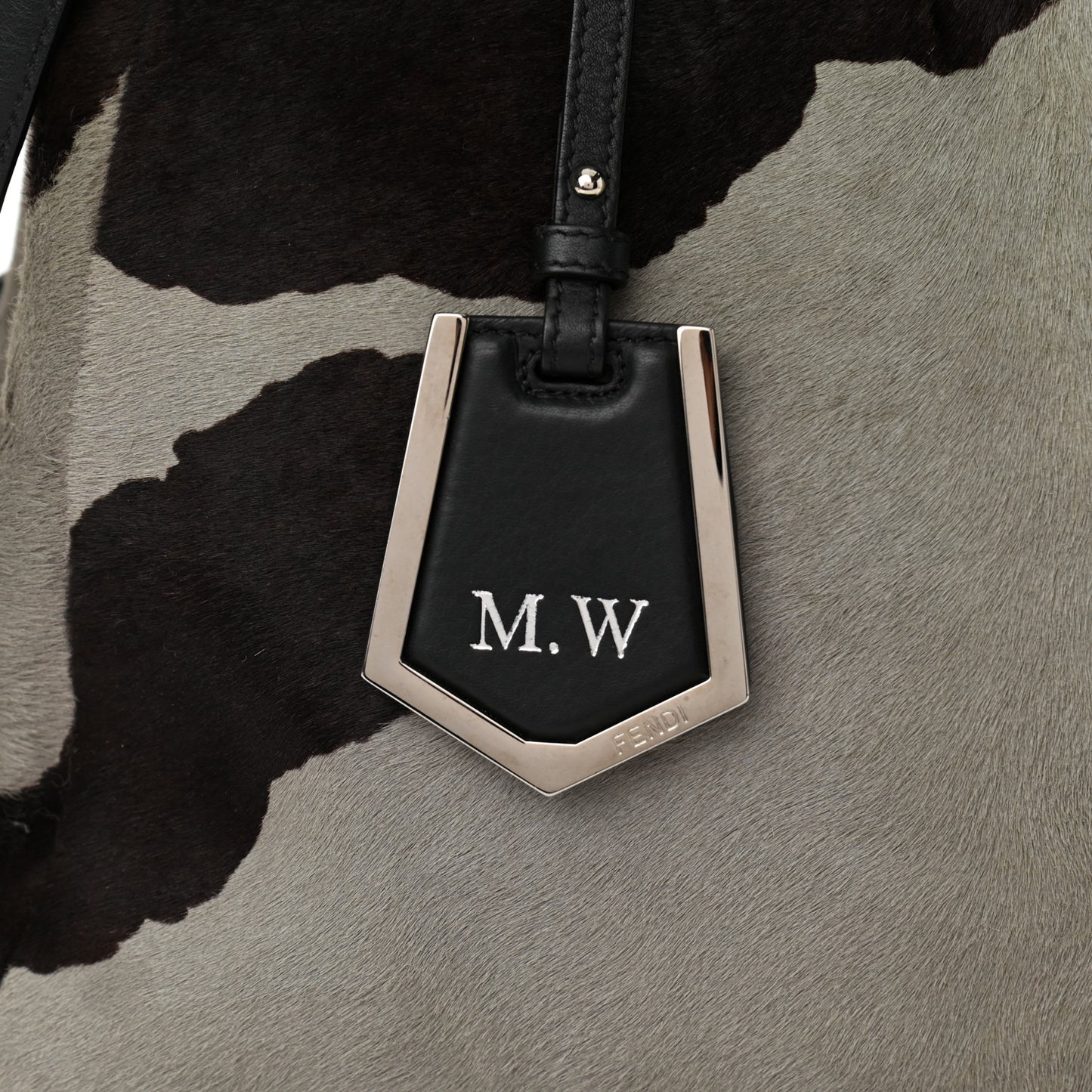 Calf Hair Cow Print Regular 2Jours Tote Grey Black