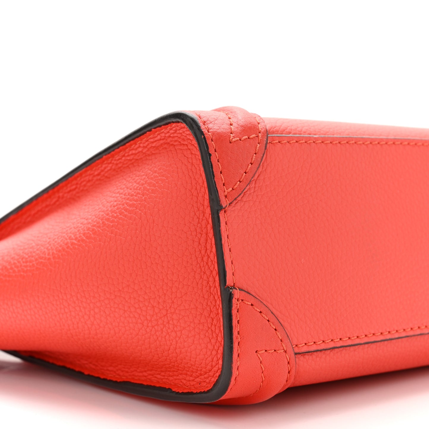 Drummed Calfskin Nano Luggage Vermillion