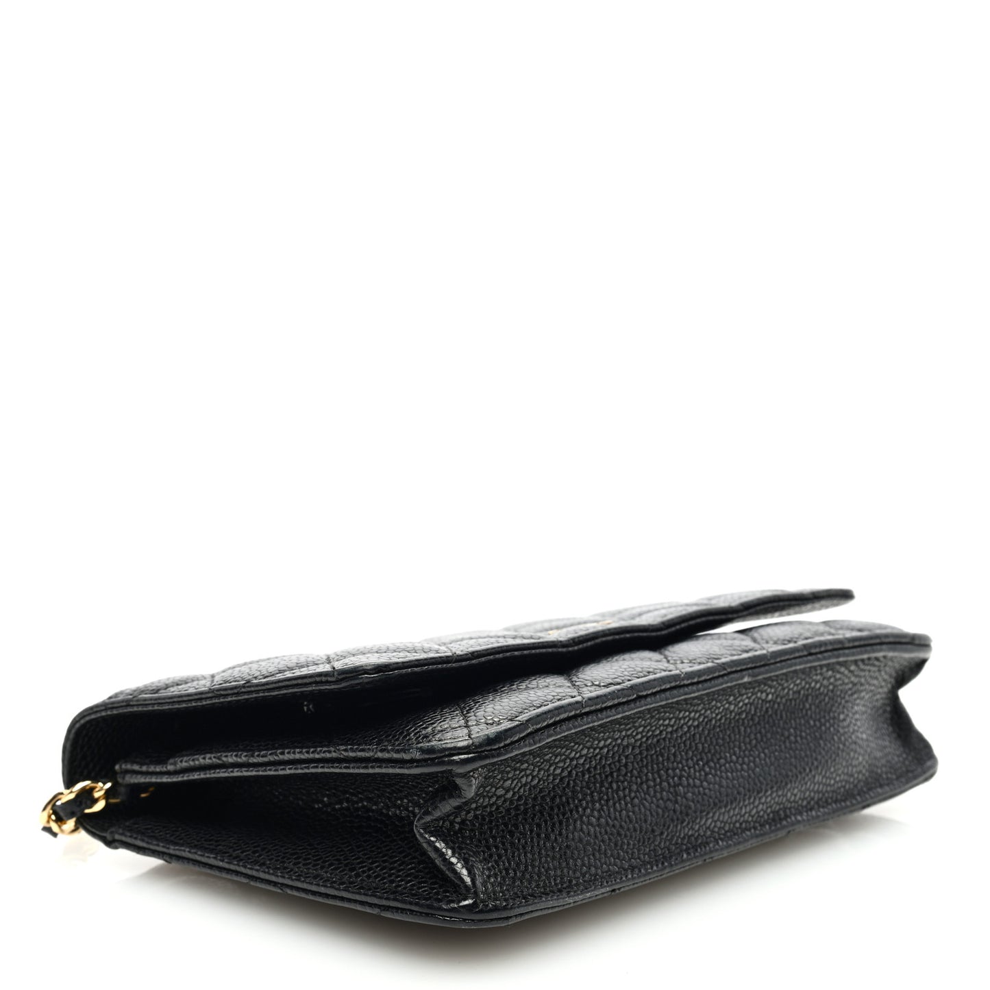 Caviar Quilted Wallet on Chain WOC Black