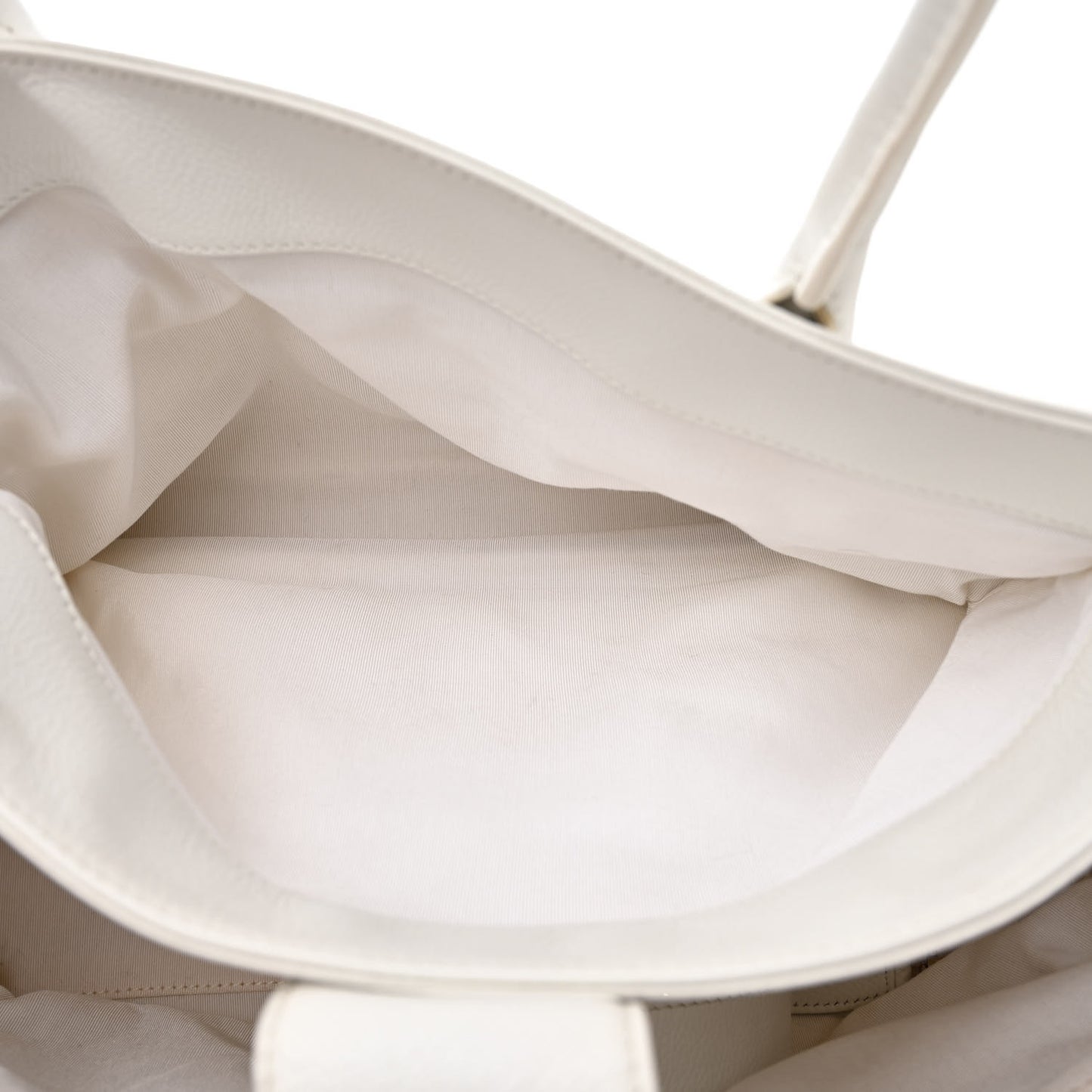 Calfskin Cerf Executive Shopper Tote White