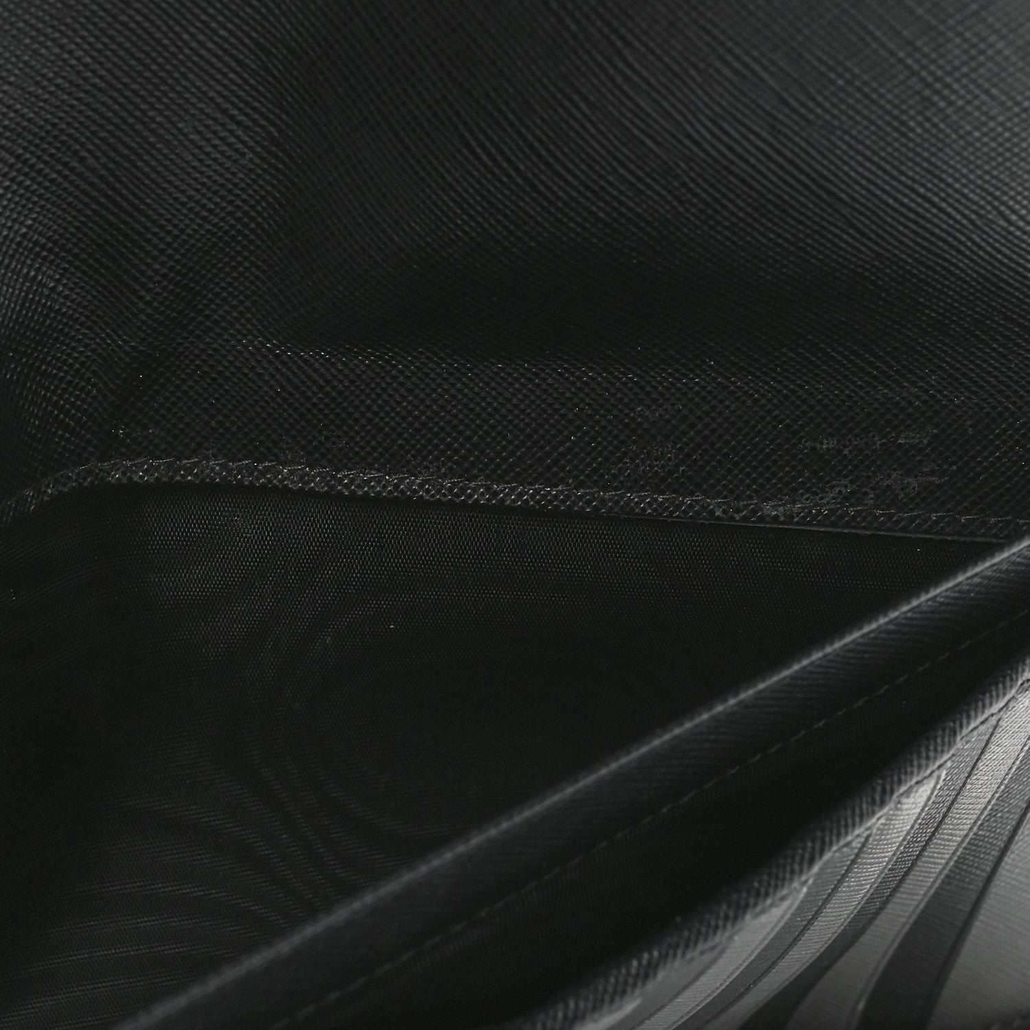 Prada Saffiano Large Zip Around Travel Wallet Black 12 of 13