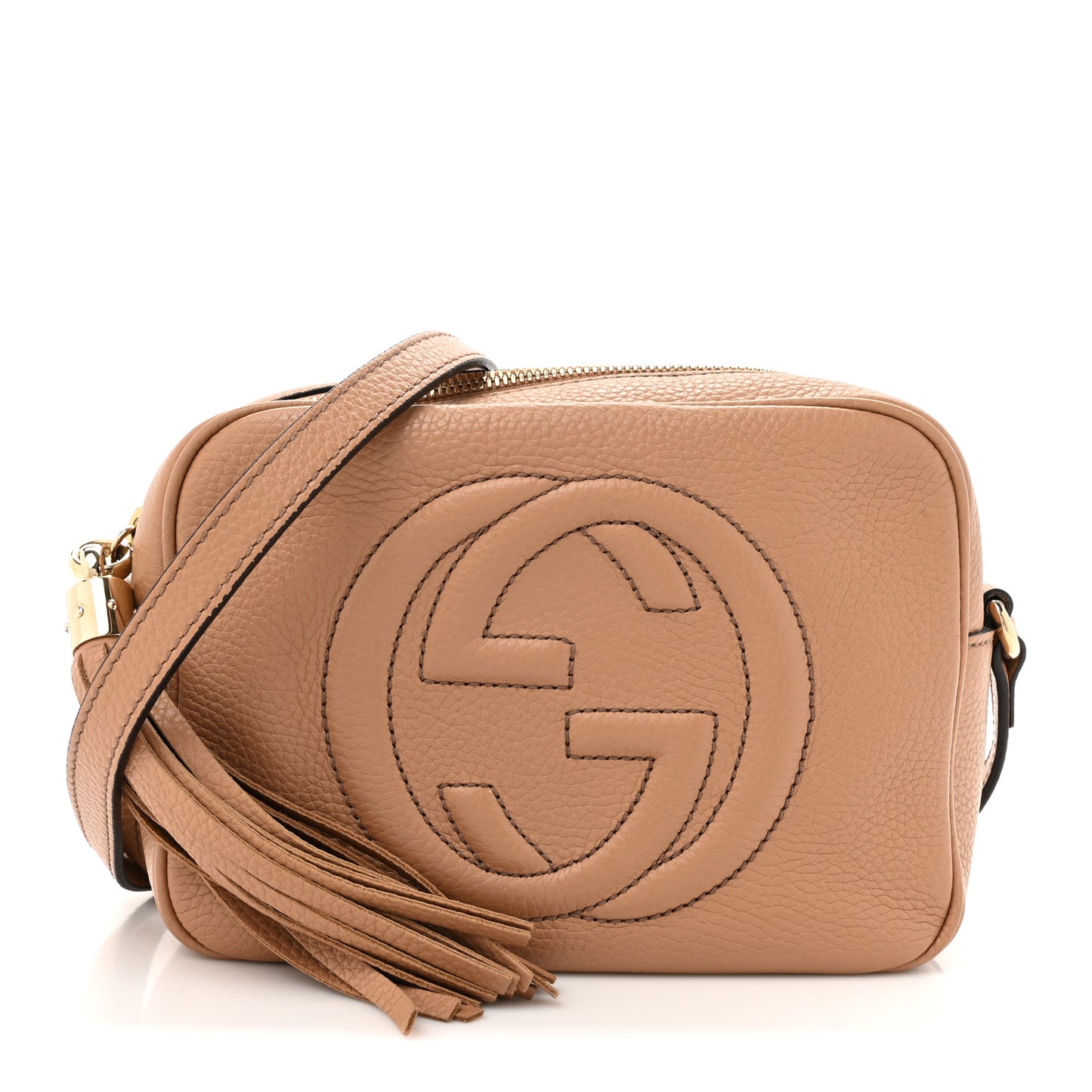 Pebbled Calfskin Small Soho Disco Bag Camelia