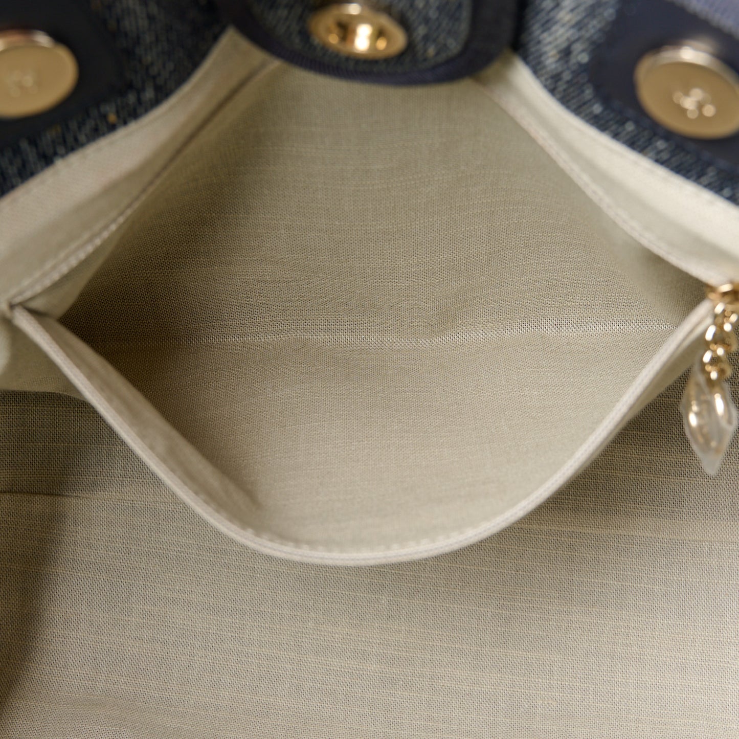 Denim Small Deauville Tote Dark Blue White