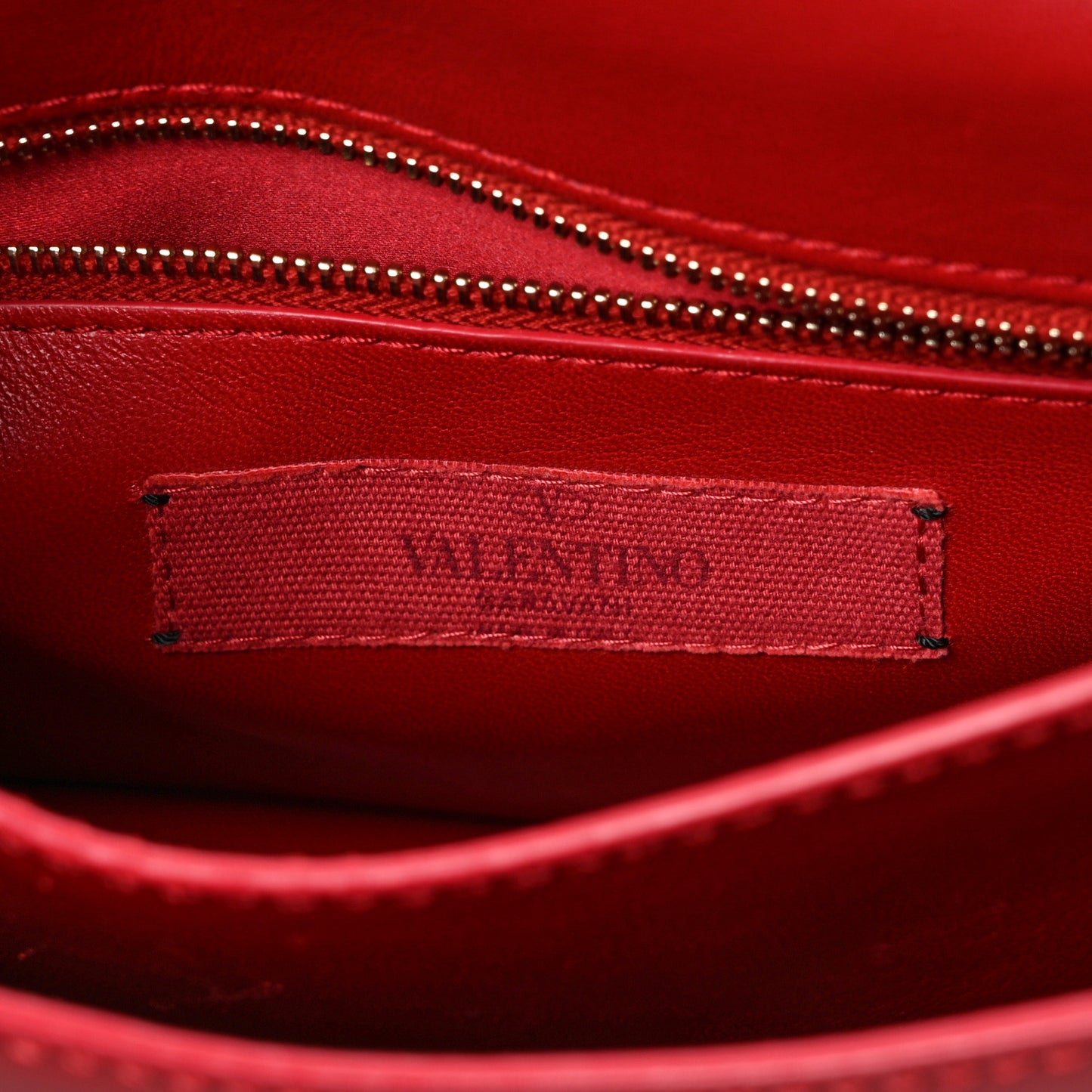 Calfskin Rockstud Flap Shoulder Bag Rosso Valentino