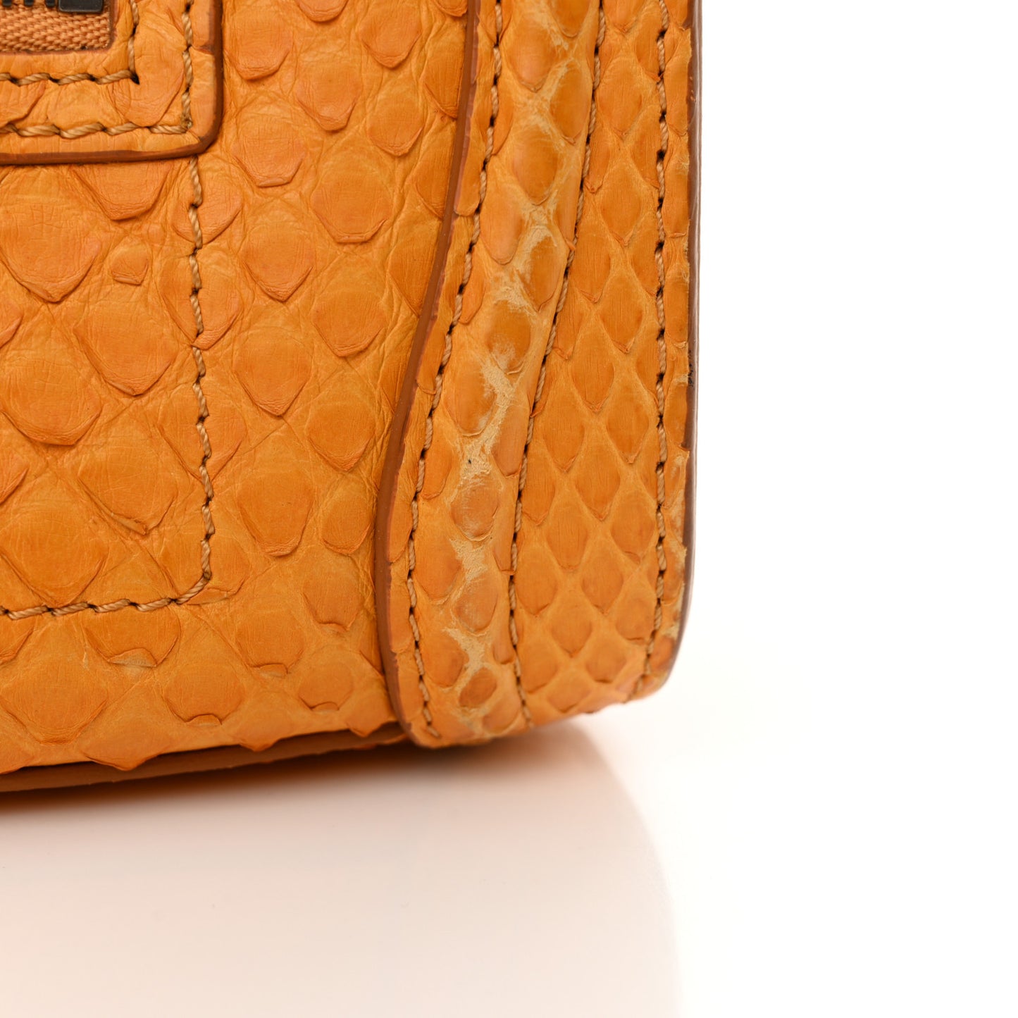 Snakeskin Calfskin Nano Luggage Yellow