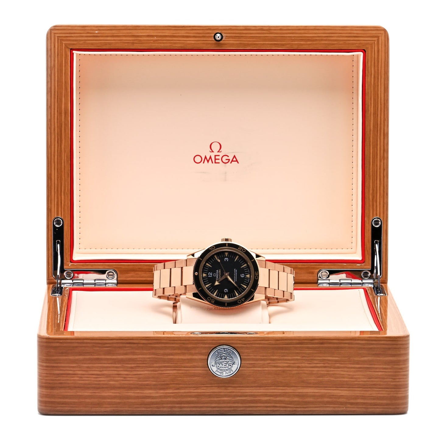 18K Sedna Gold 41mm Seamaster Professional 300 Automatic Watch Black 233.60.41.21.01.001