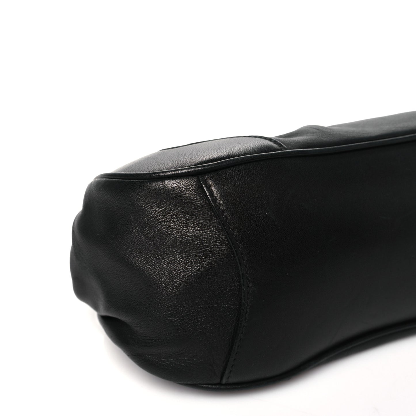 Nappa Kisslock Small Frame Shoulder Bag Black