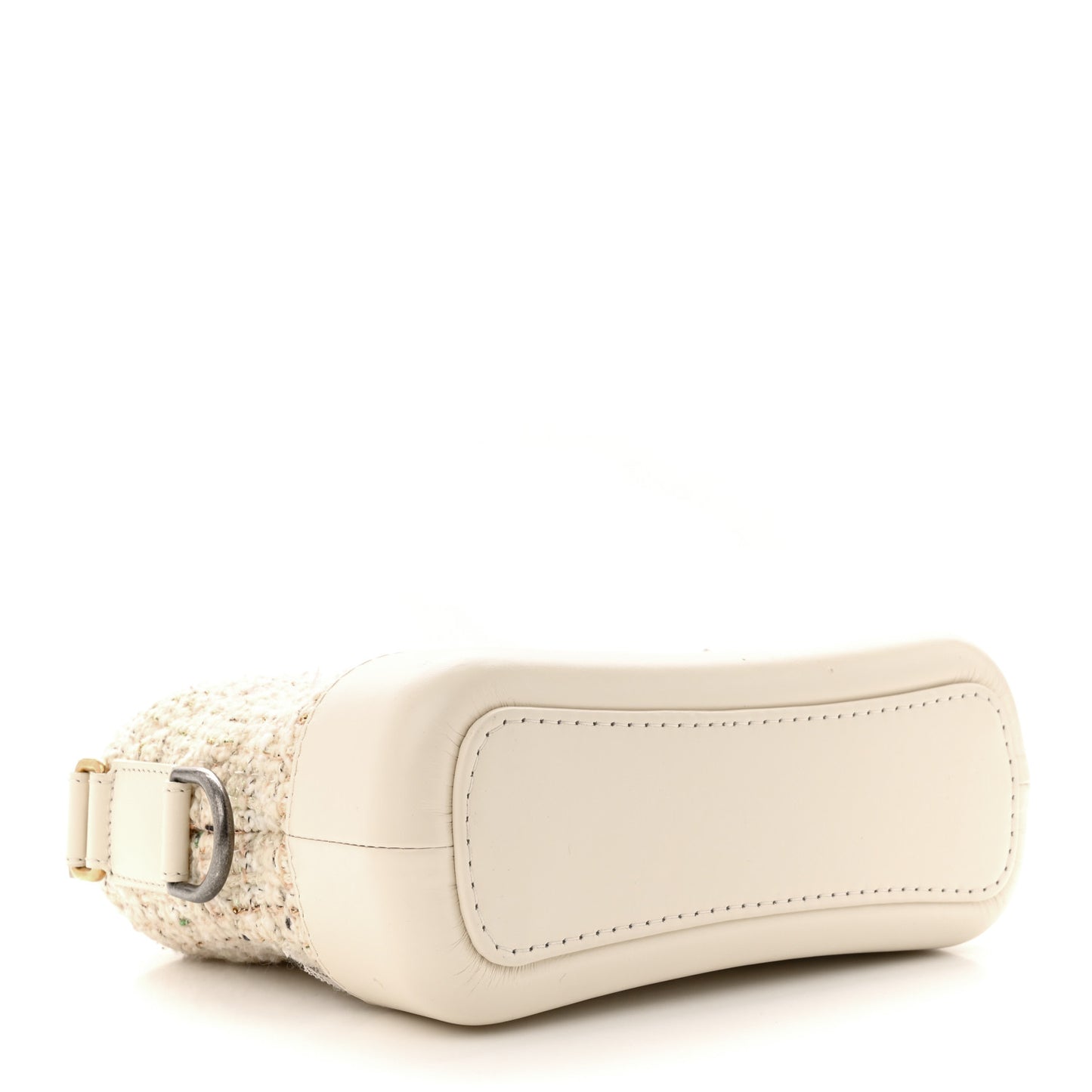 Tweed Calfskin Quilted Small Gabrielle Hobo Beige Ivory