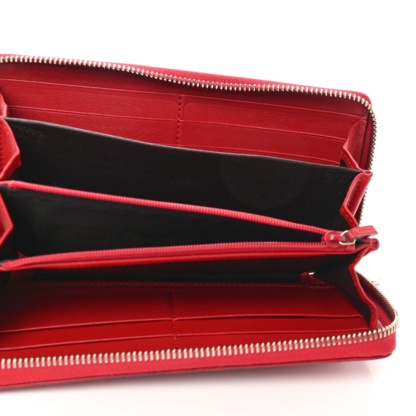 Microguccissima Zip Around Heart Wallet Hibiscus Red