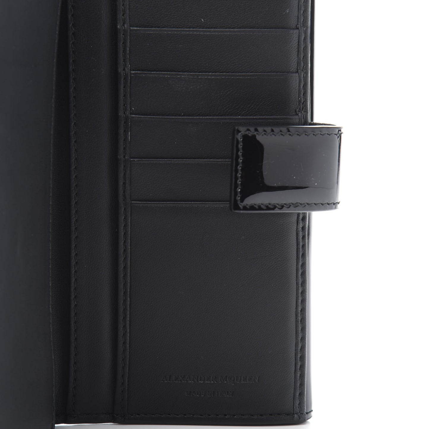 Patent Skull Continental Wallet Black