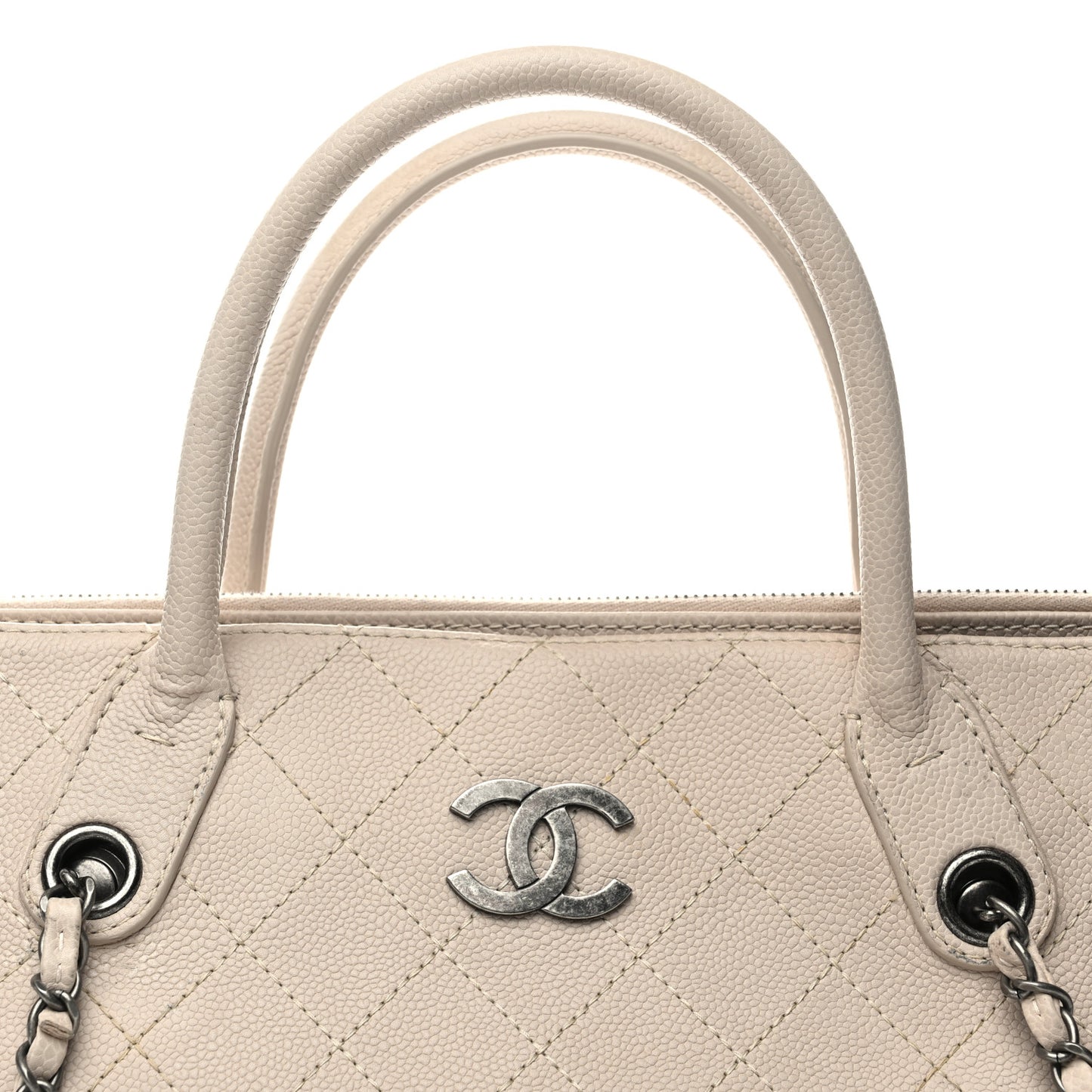 Grained Vegetal Calfskin Urban Shopping Tote Light Beige