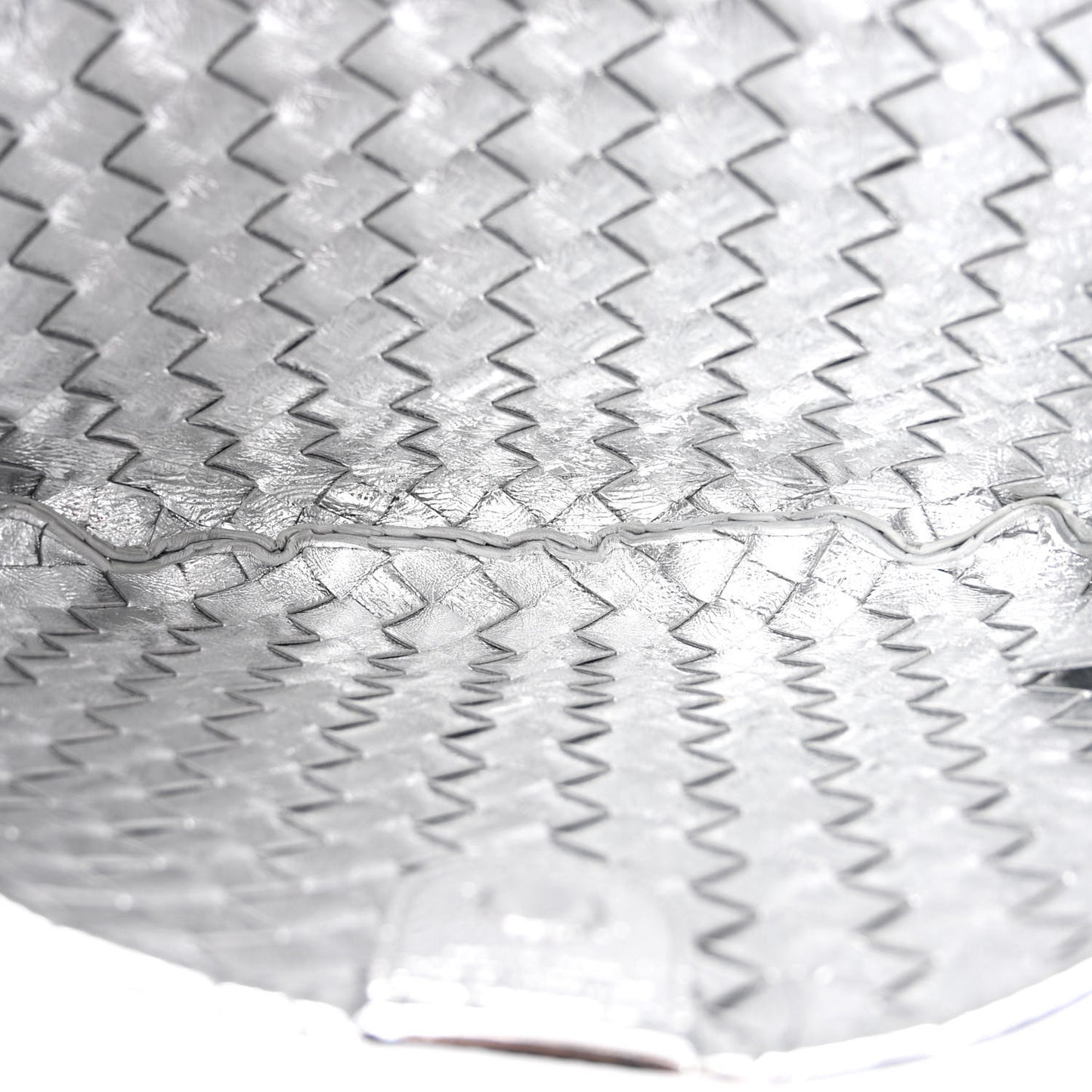 Mirror Laminated Nappa Intrecciato Sardine Bag Silver