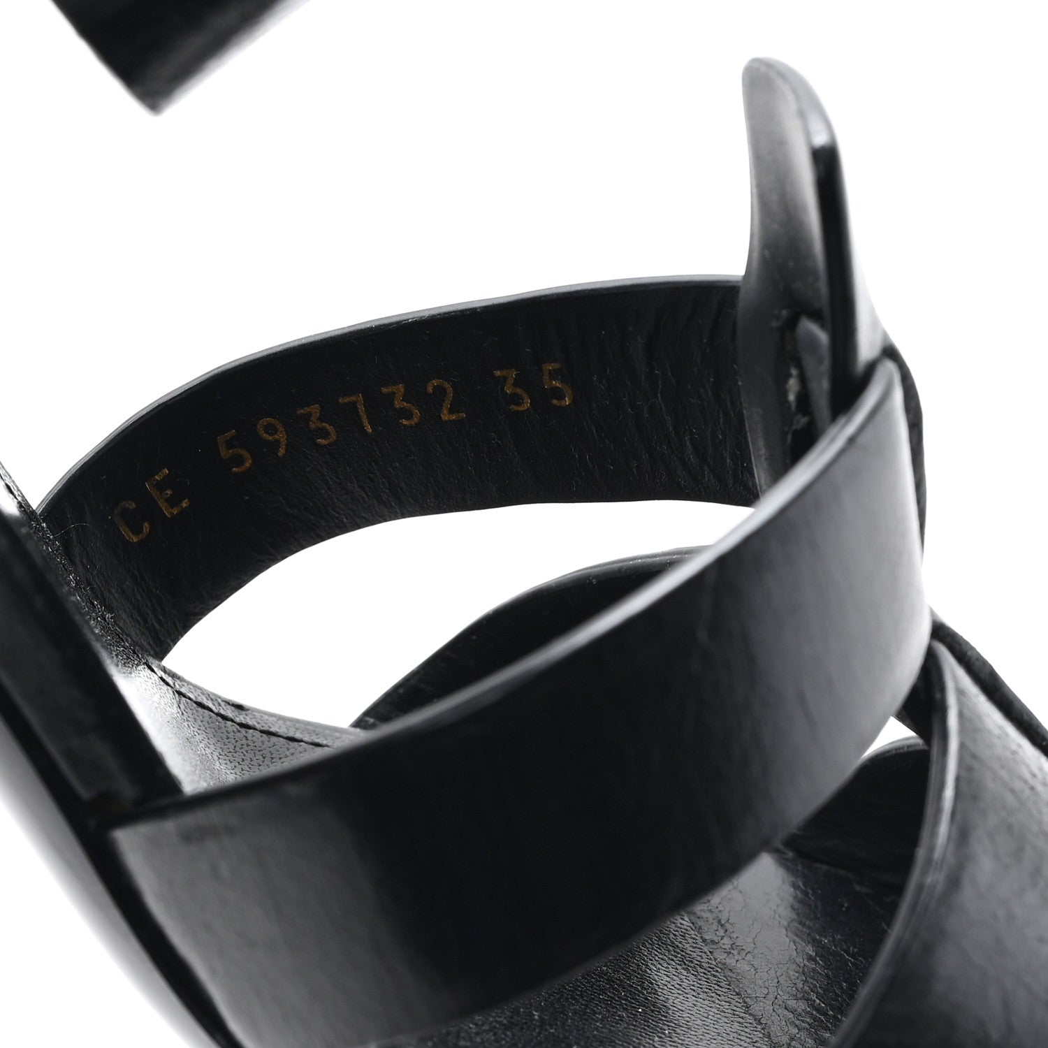 Saint Laurent Calfskin Oak 75 Sandals 35 Black 6 of 10
