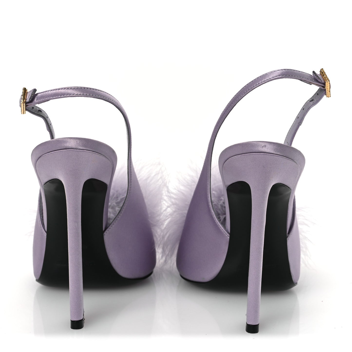 Crepe Satin Mae Feathered Sandals Slight 38 Poly Grey