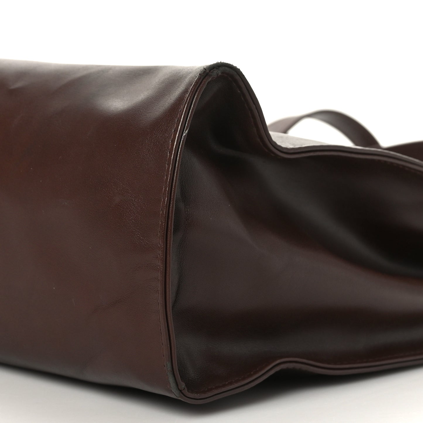 Vegan Leather Medium Shopping Bag Dark Brown