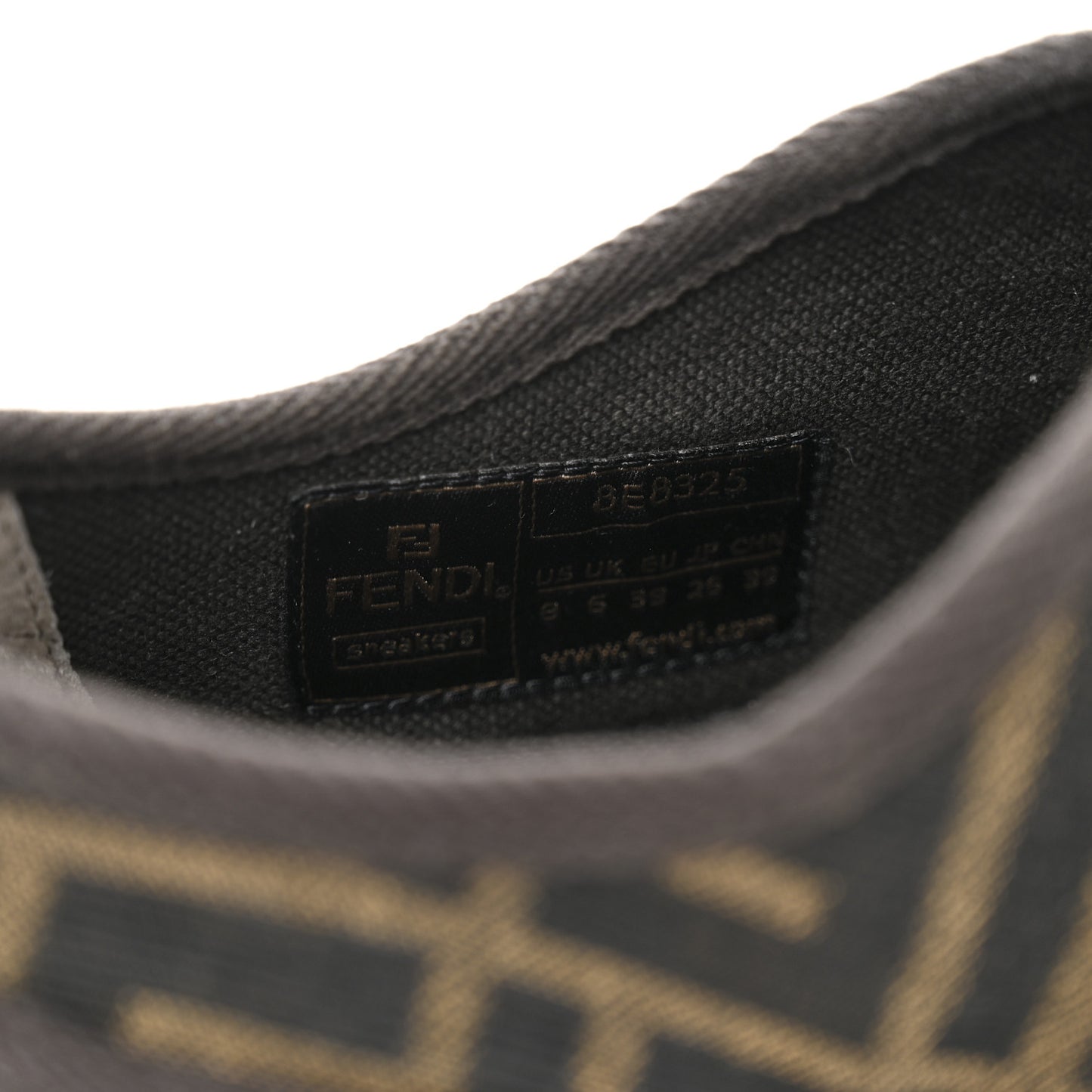 Fabric Jacquard FF Womens Domino Low Top Sneakers 39 Tobacco