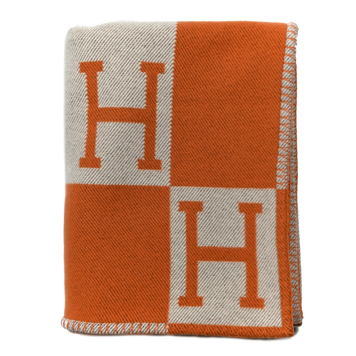 Wool Cashmere Signature Classic Avalon Blanket Ecru Potiron
