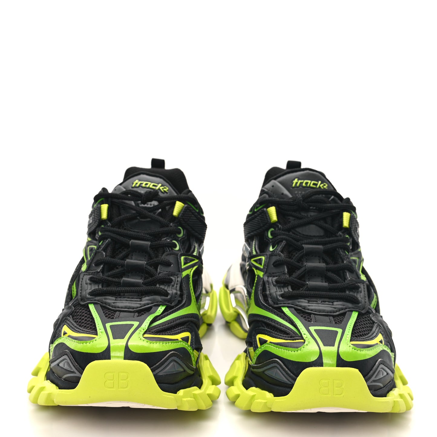 Rubber Mesh Tri-Color Clear Sole Mens Track.2 Open Sneakers 39 Black Yellow